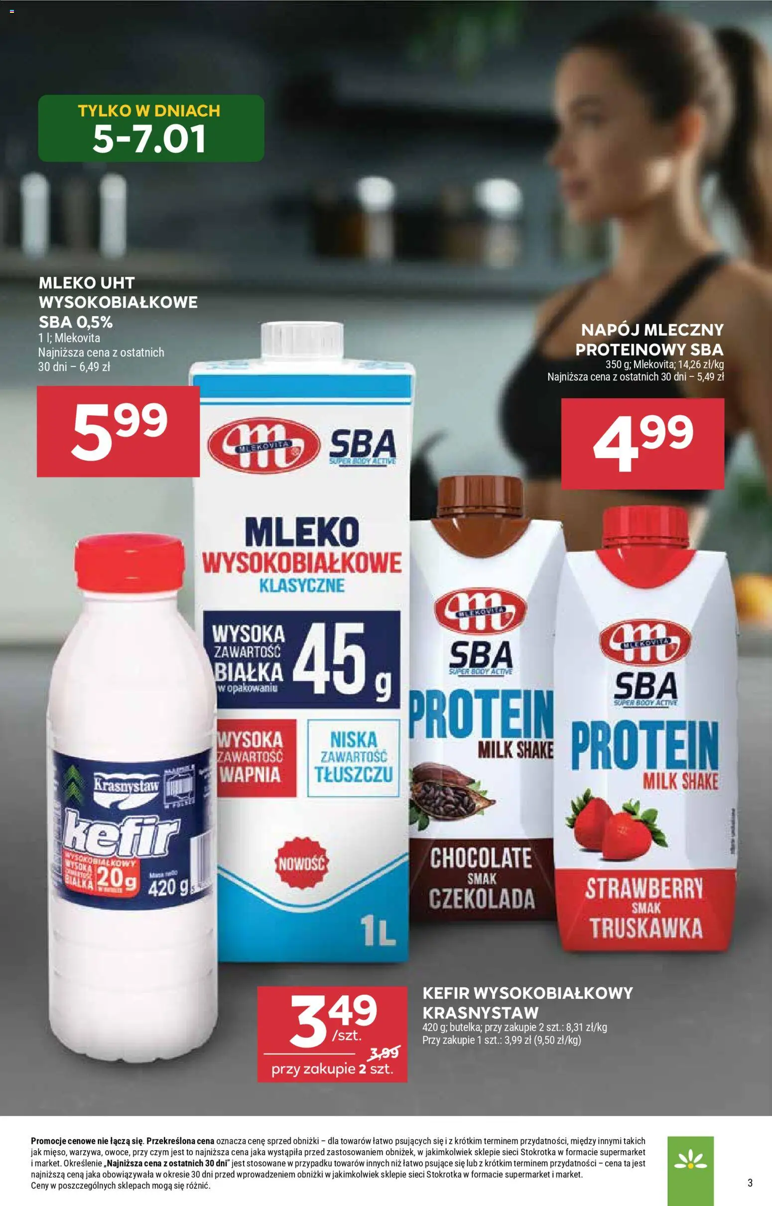 Stokrotka Gazetka - Supermarket od 05.01.2026 | Strona: 3 | Produkty: Kefir, Stokrotka, Mleko, Czekolada