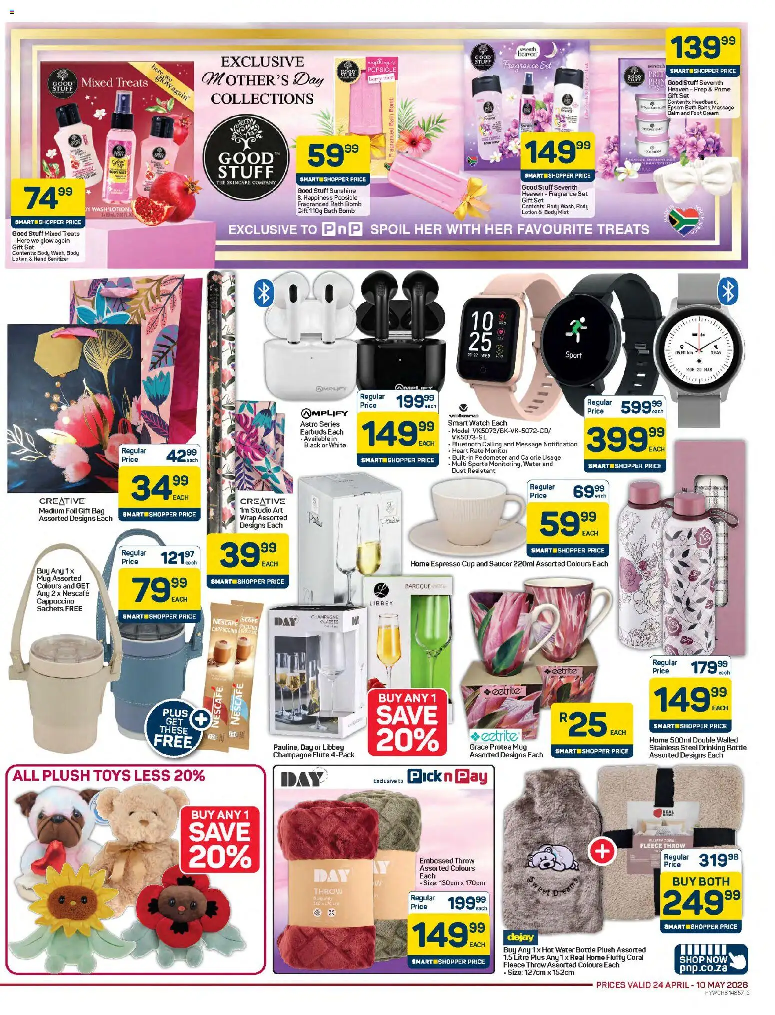 New Pick n Pay catalogue – valid from 24.04.2026 | Page: 3 | Products: Glasses, Hand sanitizer, Mug, Water