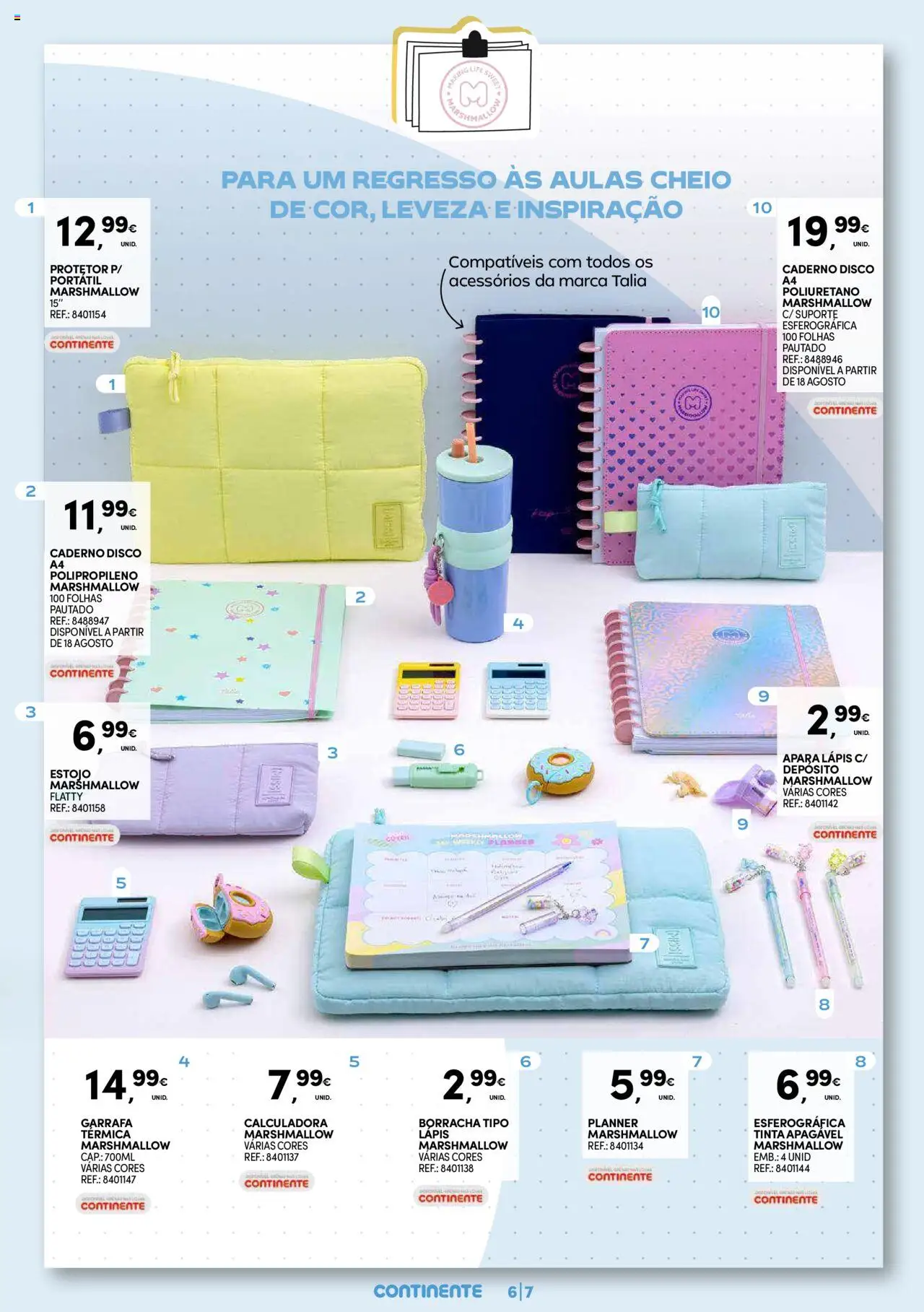 Continente - Regresso às Aulas: Regressamos com tudo │ válido de 12.08.2025 | Página: 7 | Produtos: Caderno, Calculadora, Laptop, Notebook