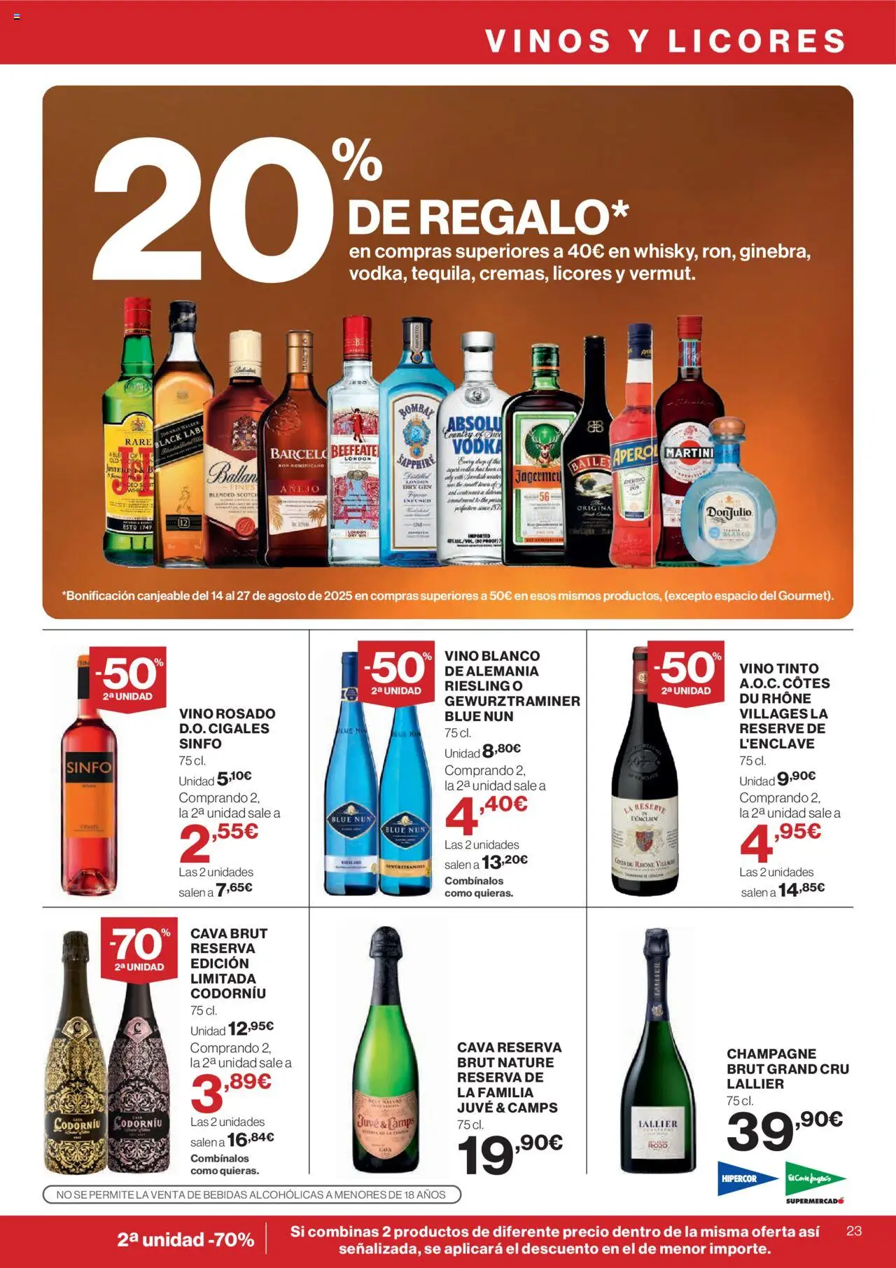 El Corte Inglés ofertas │ válido desde el 31.07.2025 | Página: 25 | Productos: Ron, Vino rosado, Vino