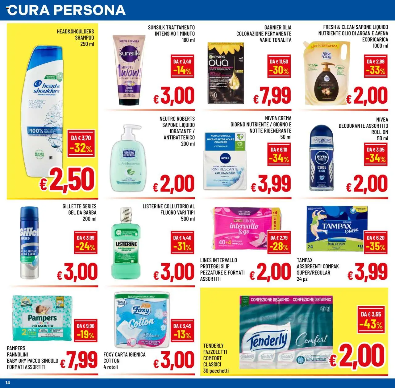 Volantino A&O del 15.10.2025 | Pagina: 14 | Prodotti: Collutorio, Proteggi slip, Slip, Olio