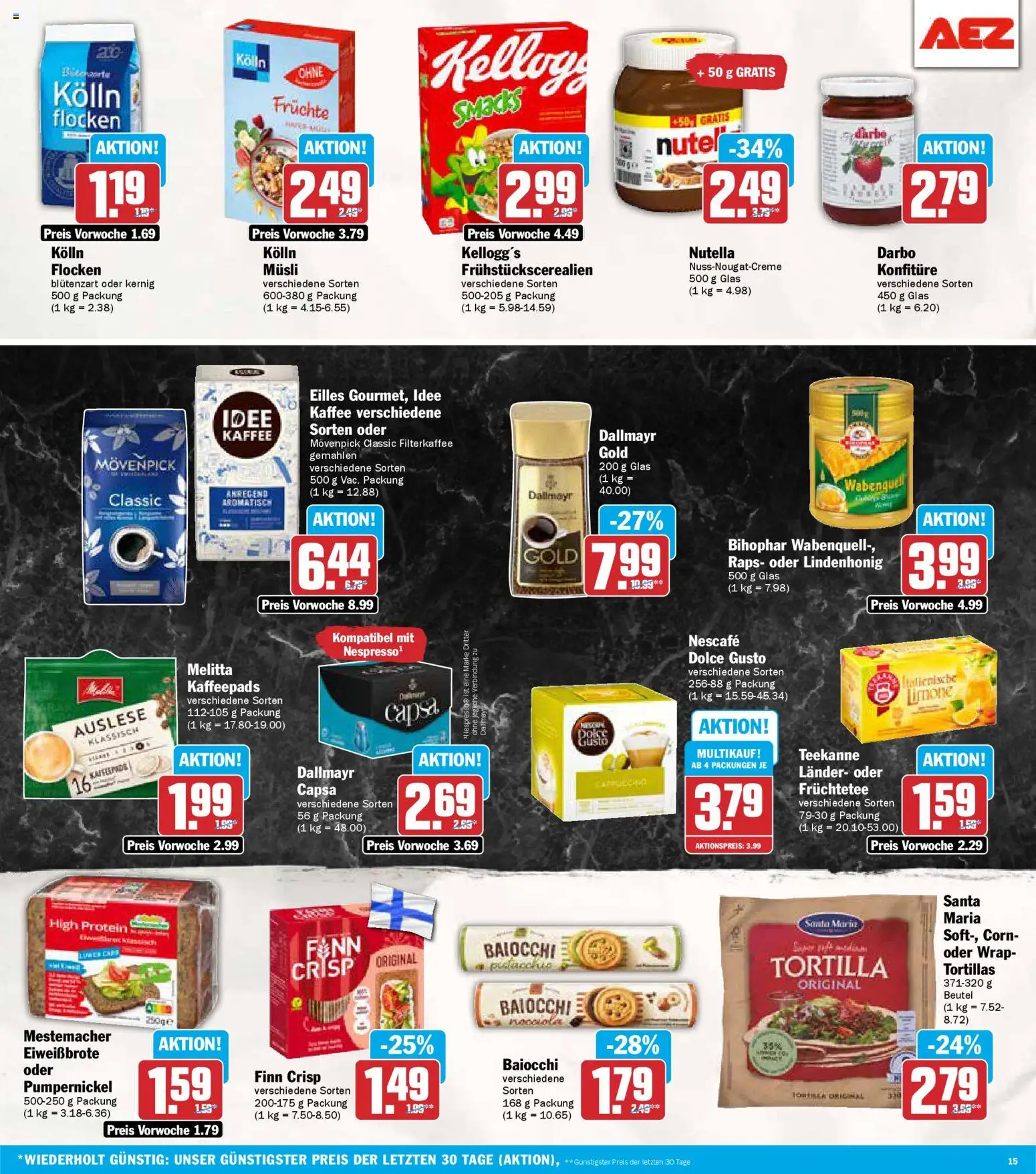 AEZ Prospekt 	 – gültig ab 29.12.2025 | Seite: 15 | Produkte: Nescafe, Kolln, Dallmayr, Dolce gusto