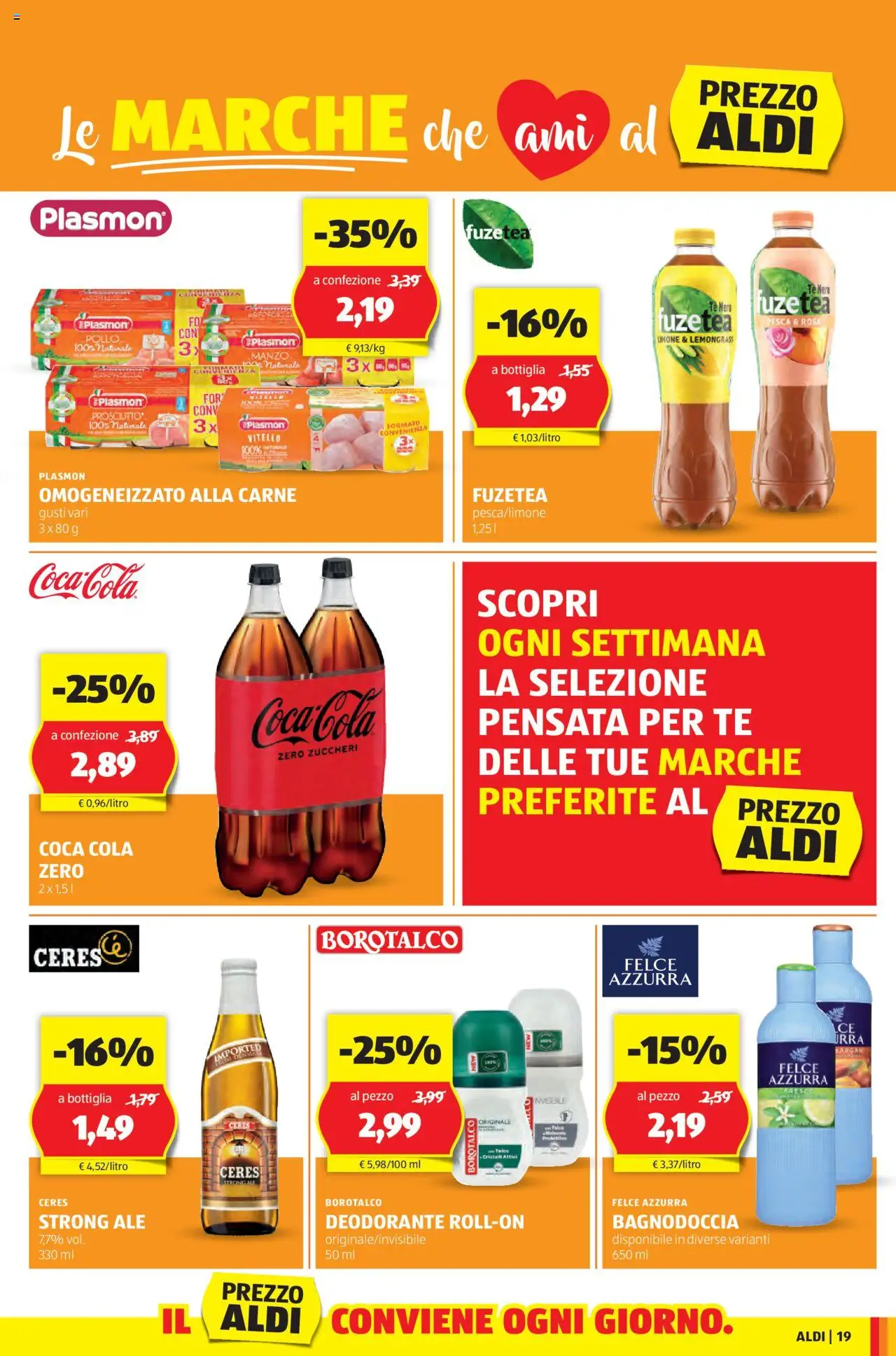 Volantino Aldi del 09.06.2025 | Pagina: 19 | Prodotti: Tè, Limone, Bottiglia, Coca Cola Zero