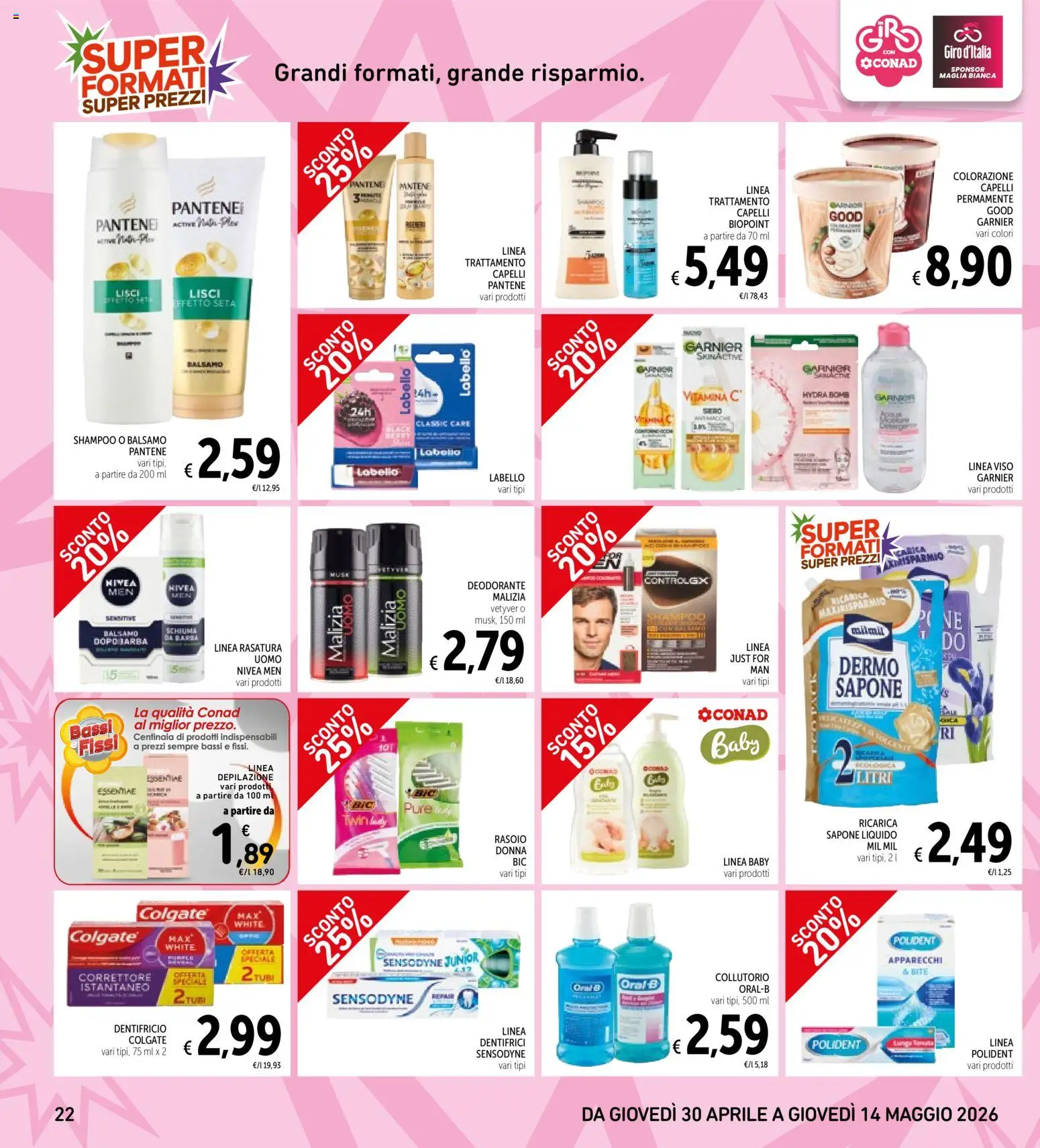 Volantino Spazio Conad del 30.04.2026 | Pagina: 22 | Prodotti: Rasoio, Sapone, Deodorante, Collutorio