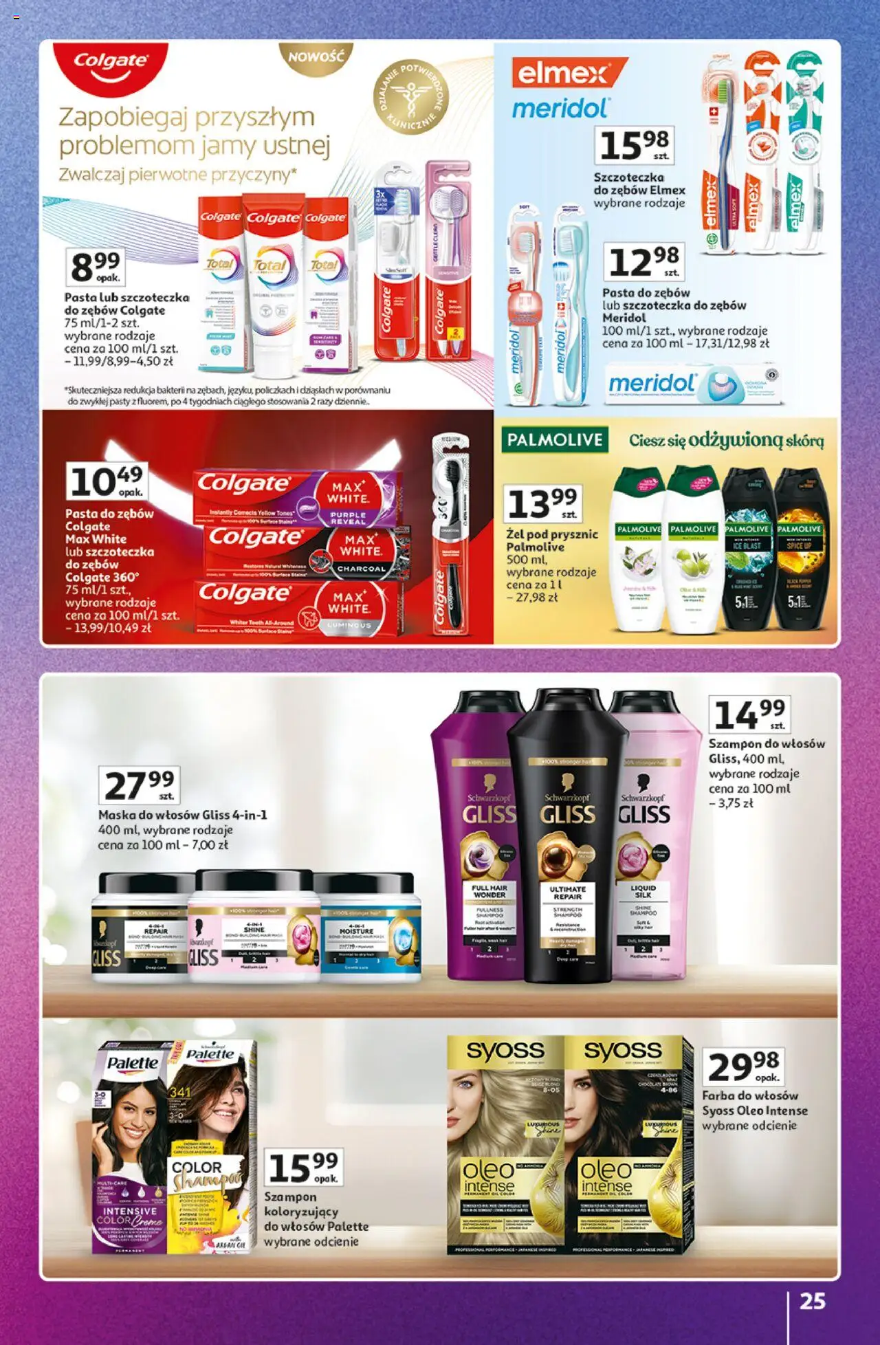 Auchan Gazetka - Znane Marki Duży Wybór Hipermarket od 12.06.2025 | Strona: 25 | Produkty: Farba do włosów, Maska do włosów, Maska, Pasta do zębów