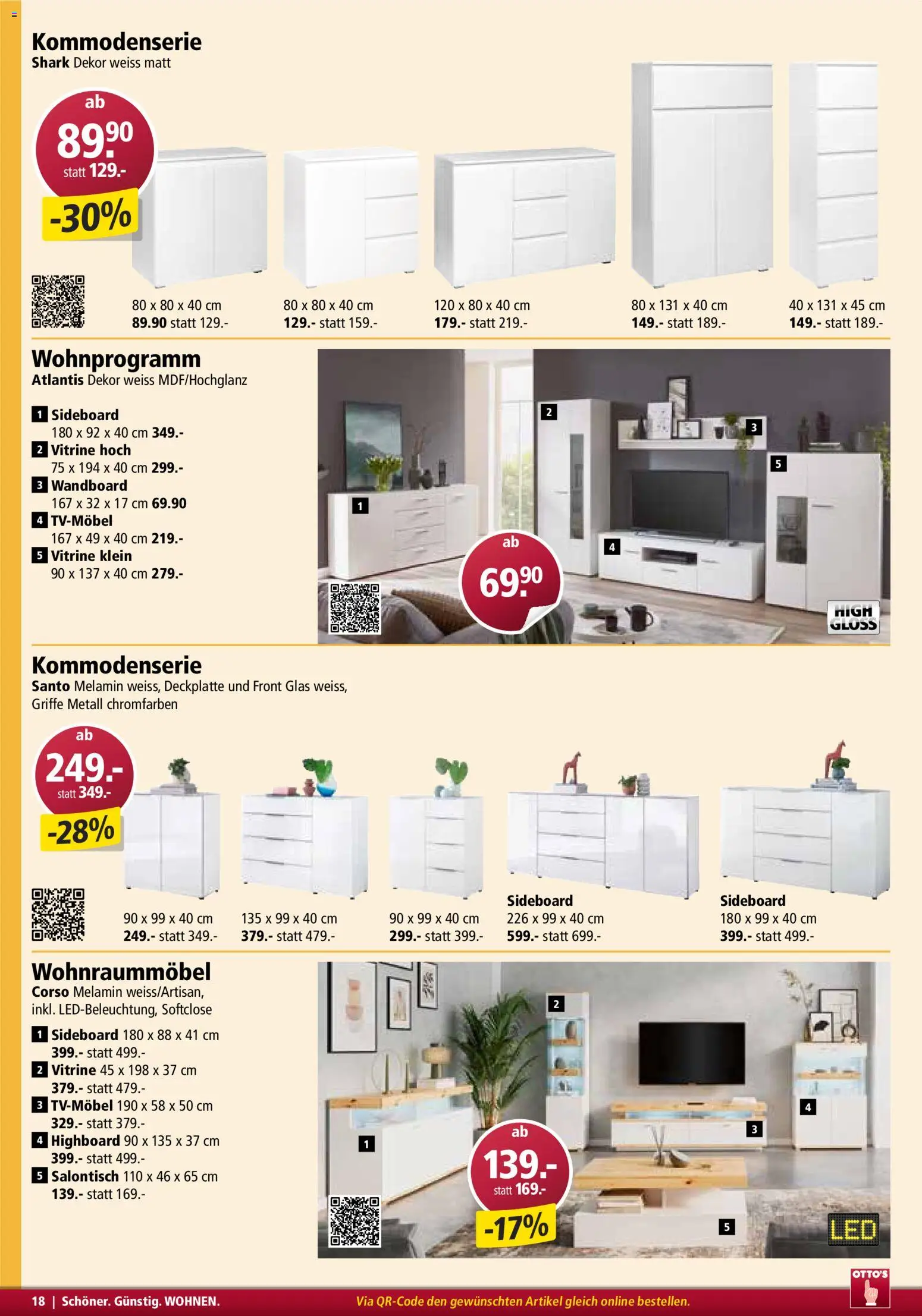 Otto's Aktionen Möbelflyer – gültig ab 01.01.2026 | Seite: 18 | Produkte: Highboard, Vitrine, Wandboard, Sideboard