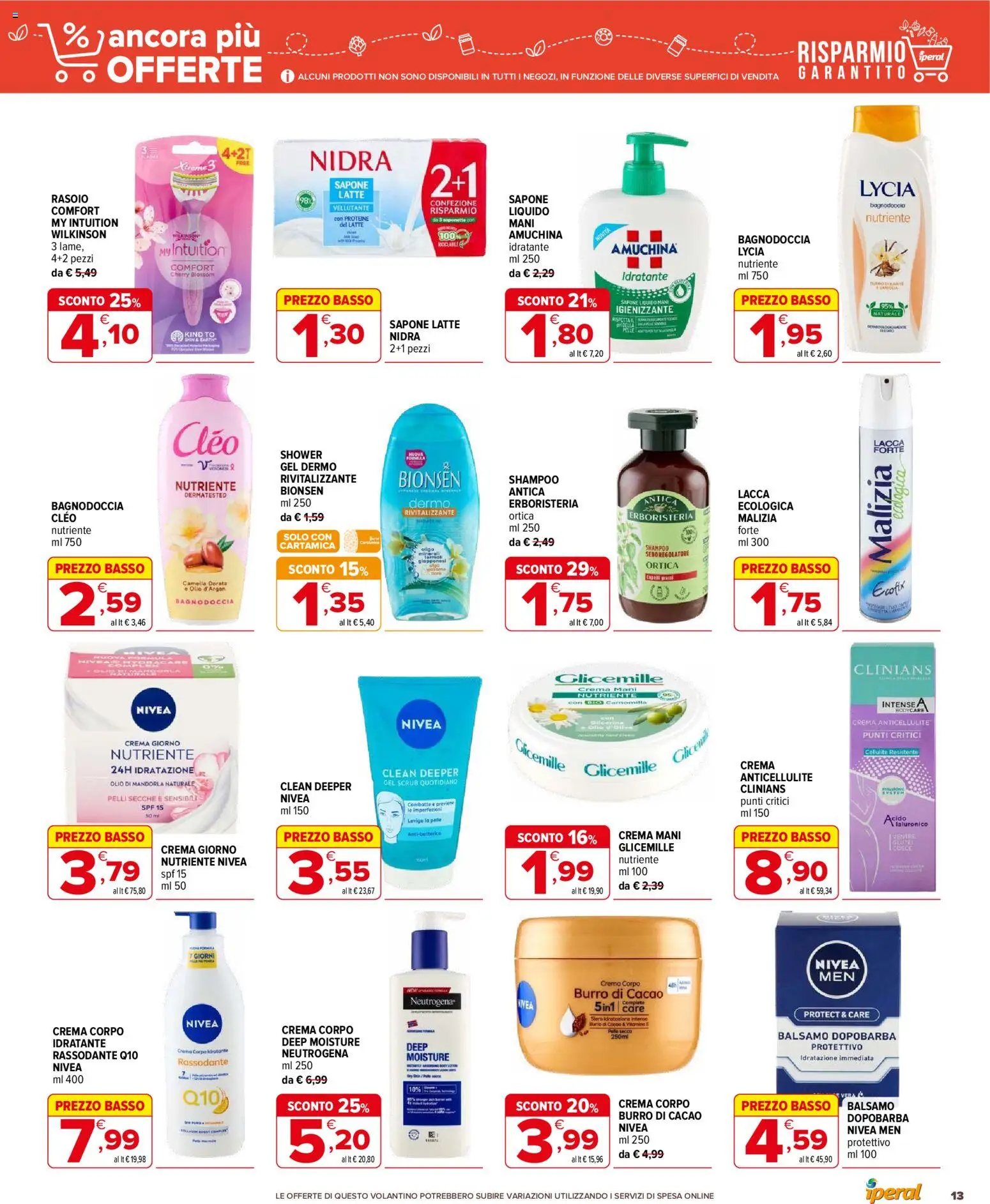 Volantino Iperal del 05.03.2026 | Pagina: 13 | Prodotti: Shampoo, Lacca, Scrub, Latte