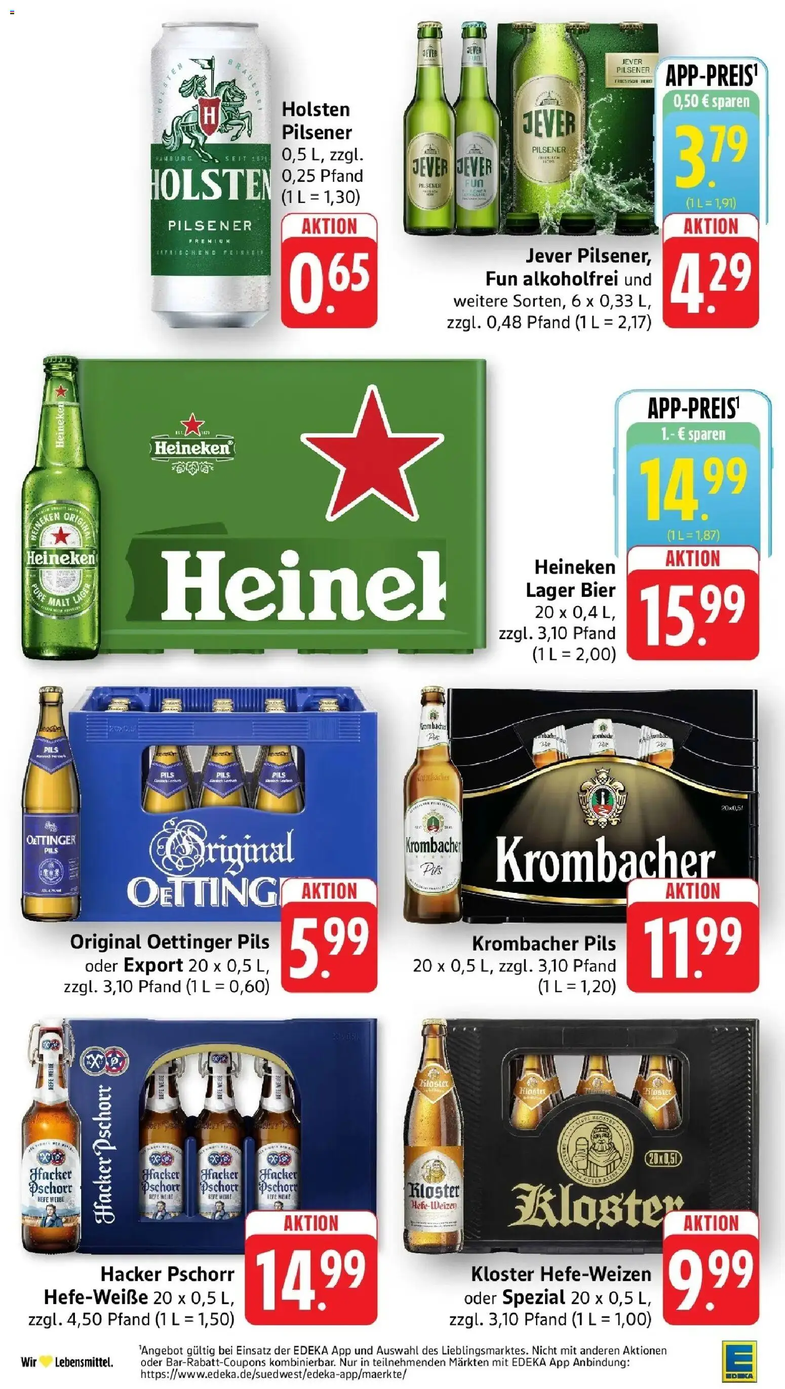 Edeka prospekt Überlingen	 – gültig ab 12.04.2026 | Seite: 34 | Produkte: Pils, Oettinger, Holsten, Heineken