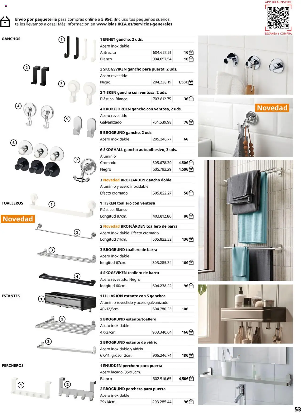 Catálogo IKEA Baňos │ válido desde el 04.02.2025 | Página: 53 | Productos: Perchero, Toallero, Té, Estante