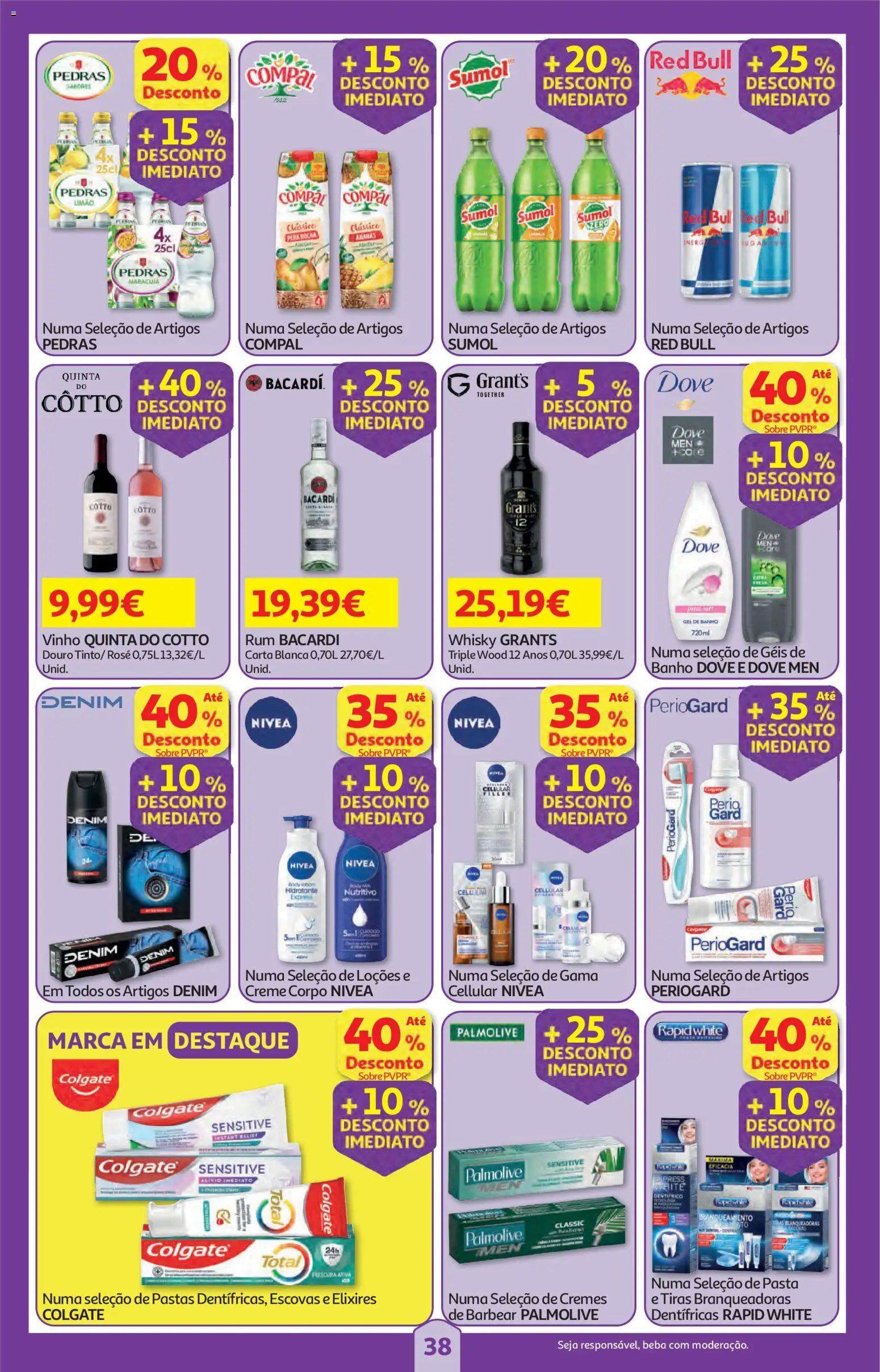 Auchan folheto │ válido de 12.02.2026 | Página: 38 | Produtos: Whisky, Rum, Vinho, Creme