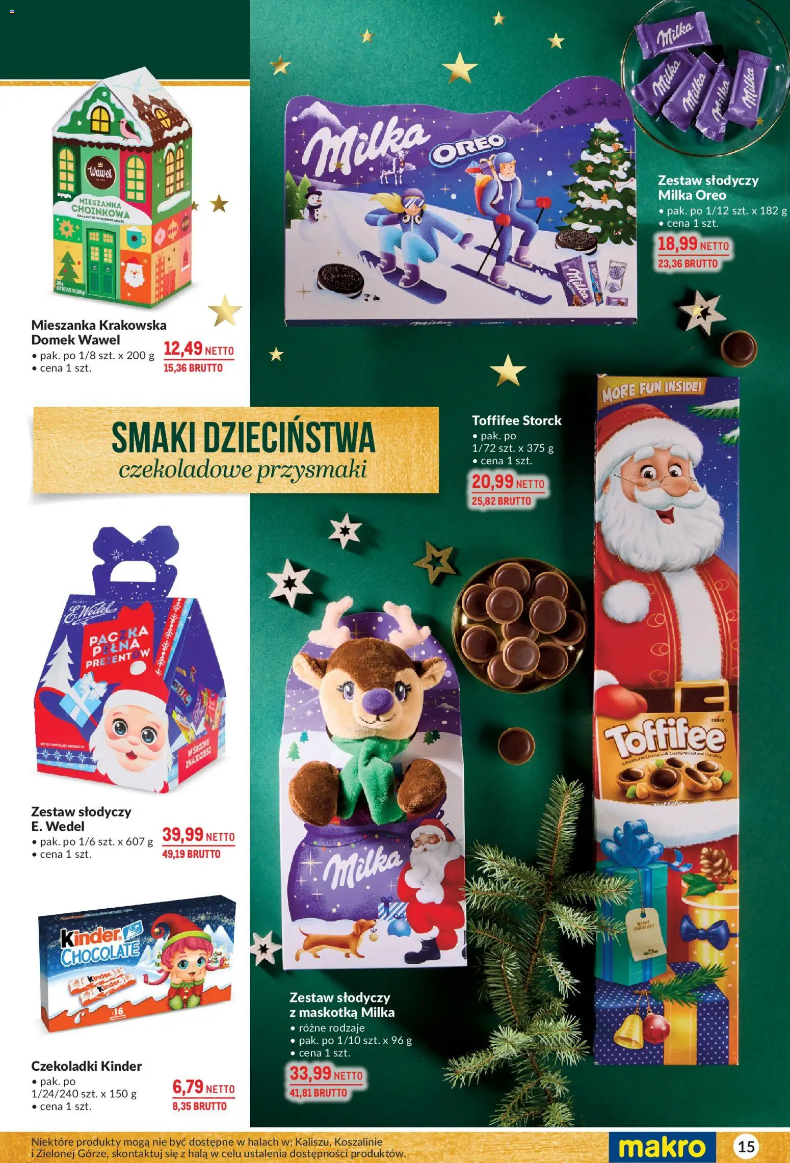 Makro Gazetka - Delikatesy od 25.11.2025 | Strona: 15 | Produkty: Czekoladki, Mieszanka krakowska, Toffifee, Milka