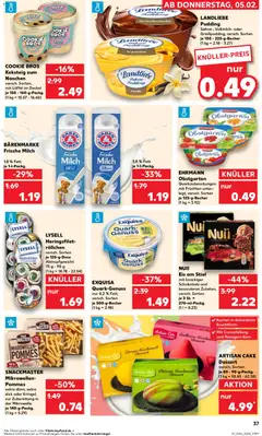 NUII Eis am Stiel, mit knackiger Schokolade und besonderen Zutaten, versch. Sorten je 3 St. = 270-ml-Packg. ab 05.02.2026 gültig | Seite: 37 | Produkte: Quark, Pommes, Kuchen, Eis
