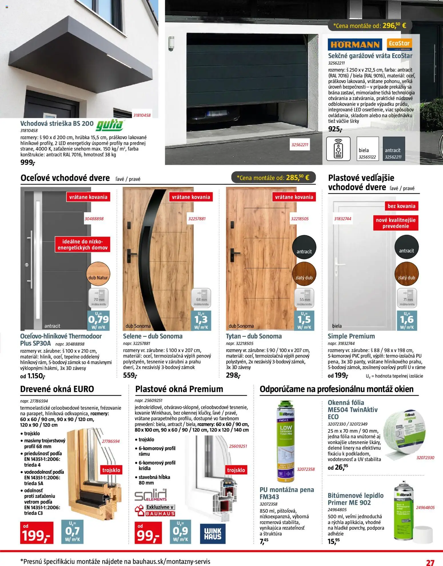 Nové Bauhaus akcie – leták je platný od 07.04.2026 | Strana: 27 | Produkty: Závesy, Kovanie, Vchodové dvere, Dvere