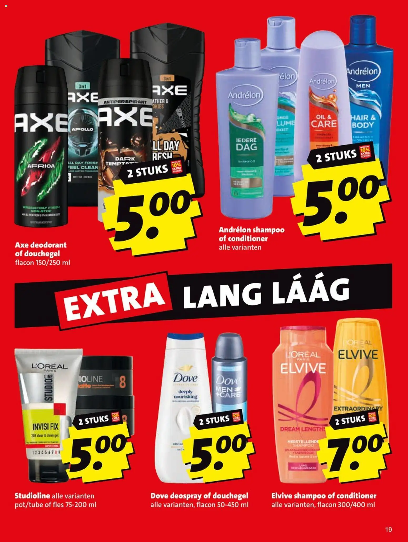 {H1} | Pagina: 19 | Producten: Deodorant, Fles, Shampoo, Conditioner