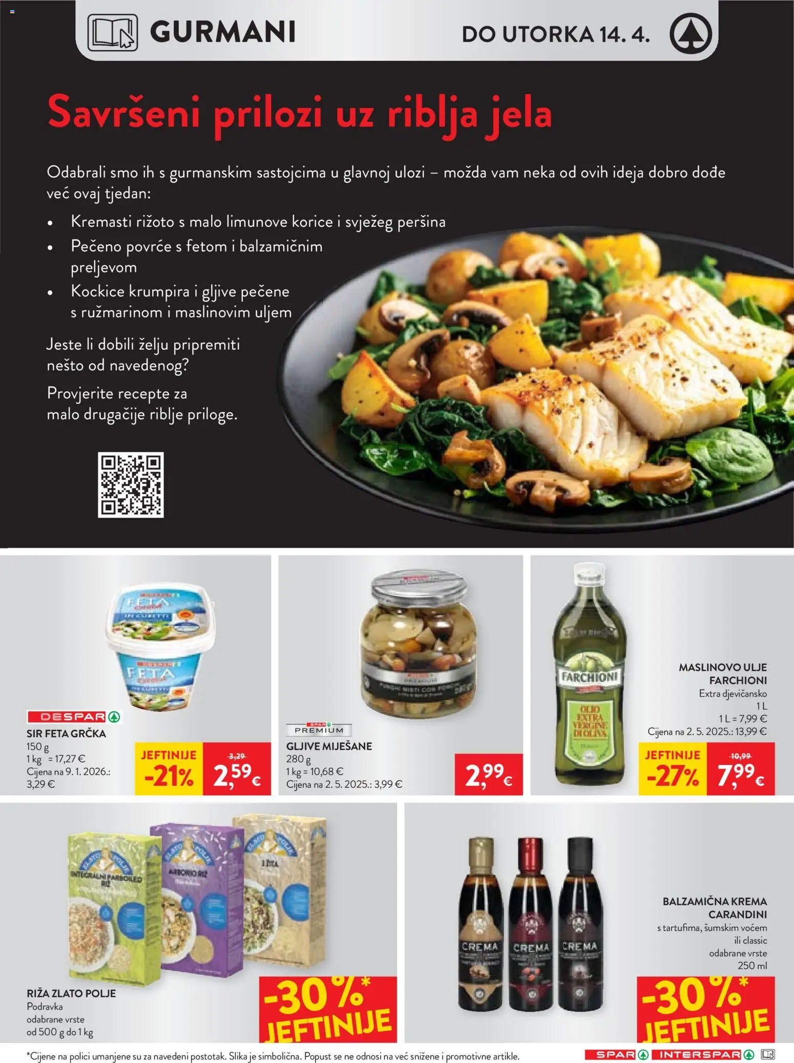 Spar katalog | vrijedi od 08.04.2026 | Stranica: 20 | Proizvodi: Rižoto, Feta, Sir, Ulje