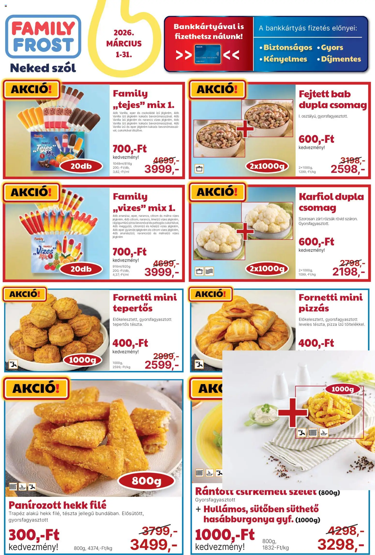 Family Frost akciós ujság - amely érvényes a következő dátumtól: 01.03.2026 | Oldal: 1 | Termékek: Pizza, Tészta, Csirkemell, Citrom