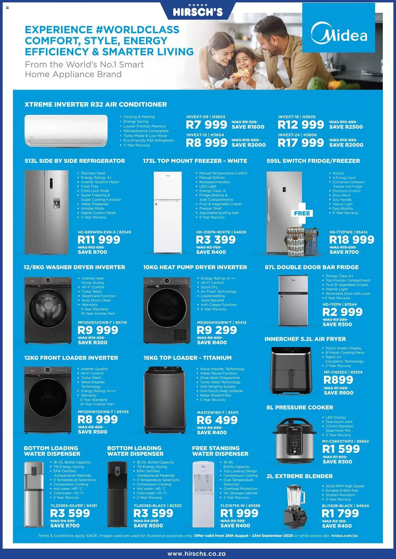 Hirsch's Specials │ valid from 28.08.2025 | Page: 22 | Products: Cooker, Fridge, Conditioner, Water