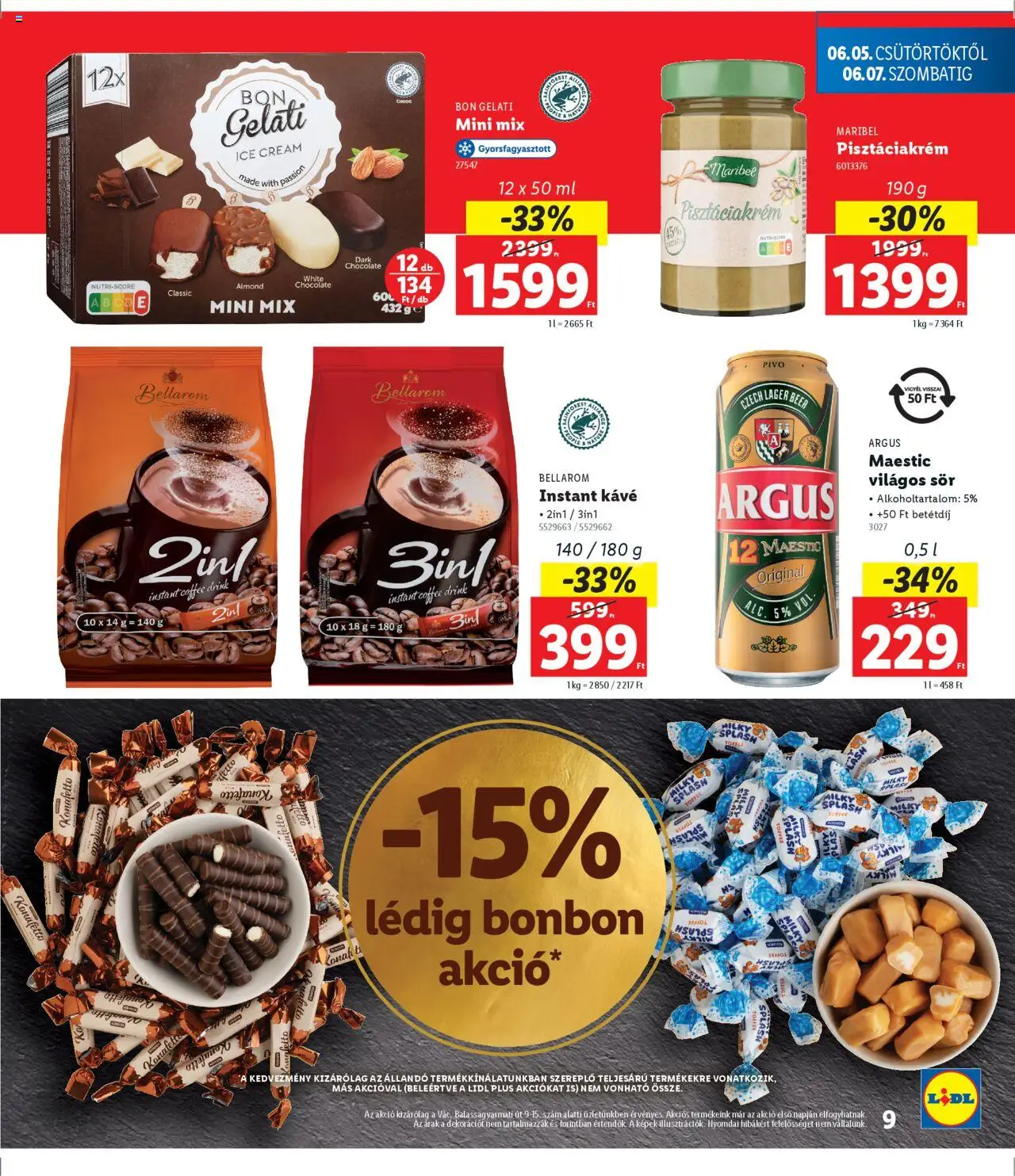 Lidl akciós ujság - amely érvényes a következő dátumtól: 05.06.2025 | Oldal: 9 | Termékek: Kávé, Sör, Instant kávé