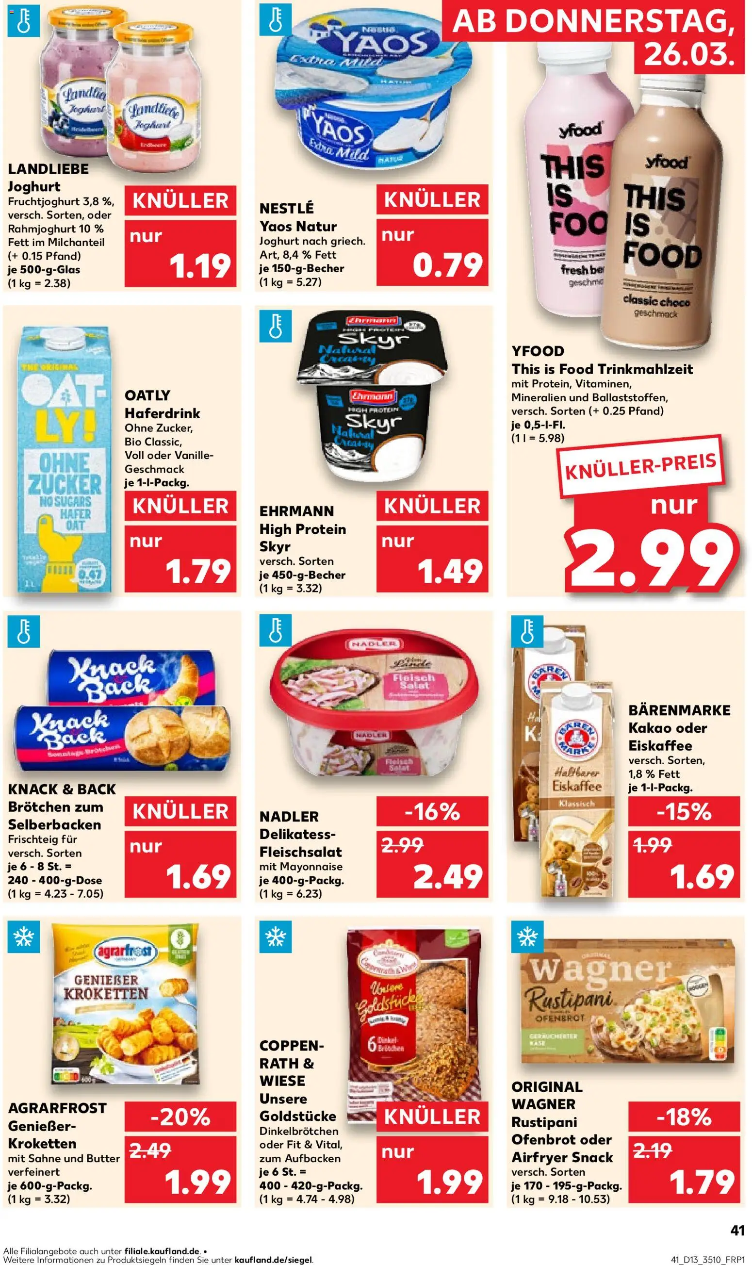 Kaufland Prospekt Zeitz	 – gültig ab 26.03.2026 | Seite: 41 | Produkte: Haferdrink, YFood, Mayonnaise, Oatly