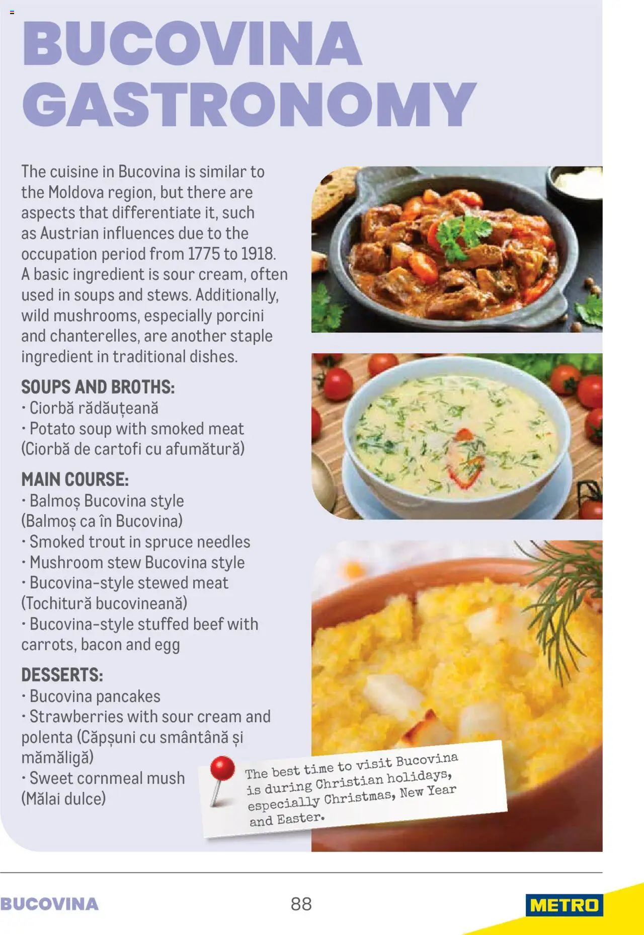 Metro catalog - Tourism Guide – valabil de la 24.04.2024 | Pagină: 88 | Produse: Bacon, Căpșuni, Smântână, Cartofi