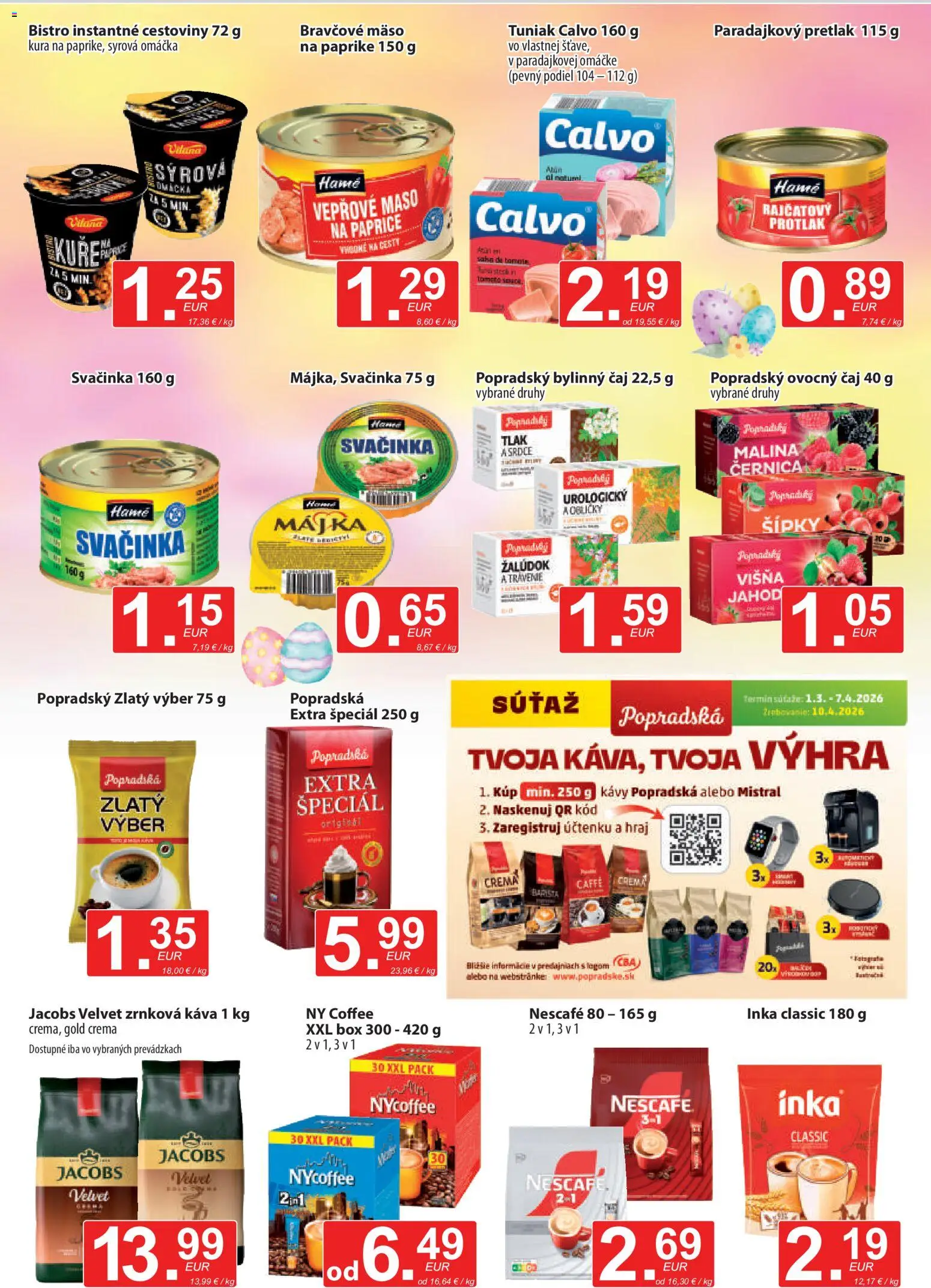 Nové CBA Verex akcie – leták je platný od 19.03.2026 | Strana: 7 | Produkty: Káva, Barista, Bravčové mäso, Omáčka