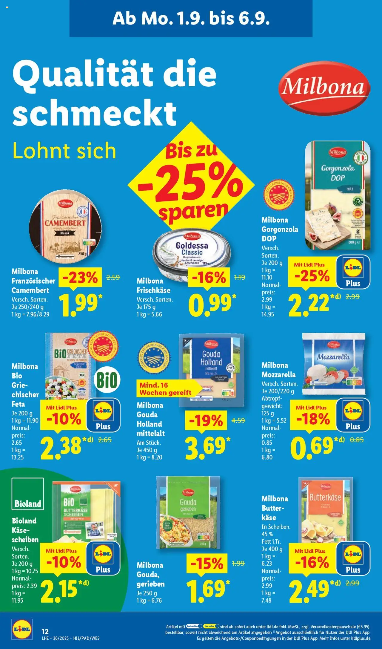 Lidl Prospekt Rahden 	 - gültig ab dem 01.09.2025 | Seite: 22 | Produkte: Feta, Käse, Gouda, Frischkase