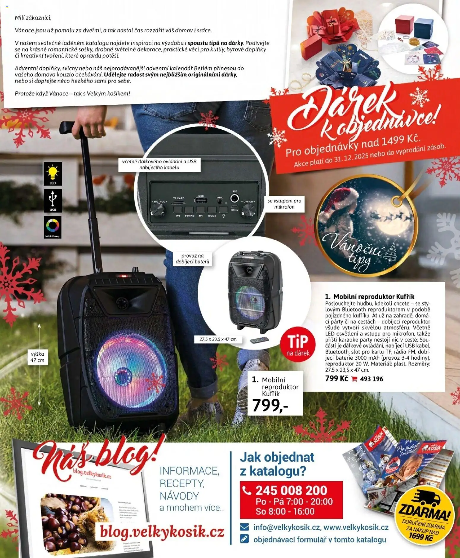 Velký Košík katalog prosinec 2025 od 01.12.2025 | Strana: 2 | Produkty: Svícny, Adventní kalendář, Rádio, USB