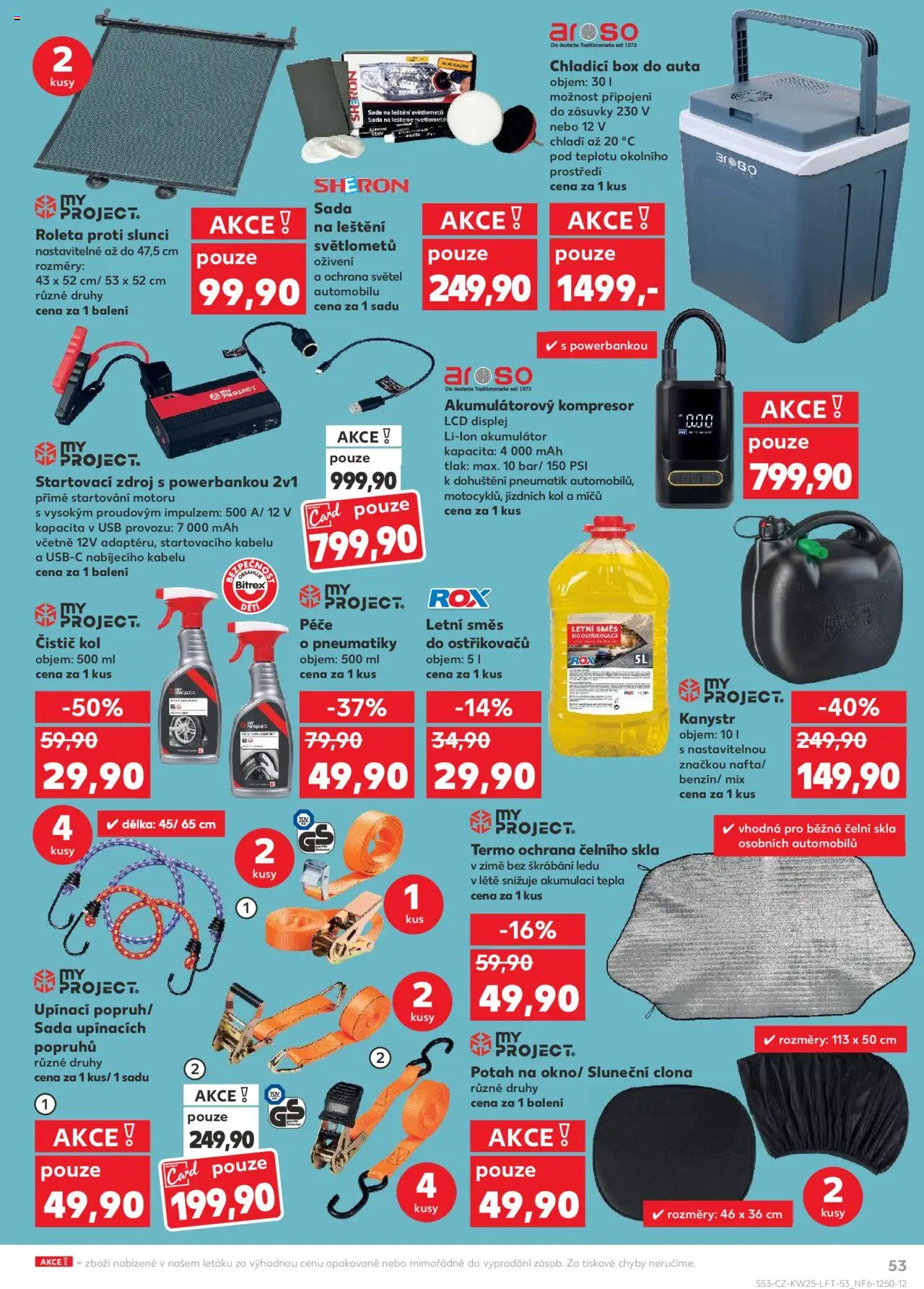 Kaufland leták od 18.06.2025 | Strana: 53 | Produkty: Chladicí box, Směs do ostřikovačů, Chladicí box do auta, Startovací zdroj