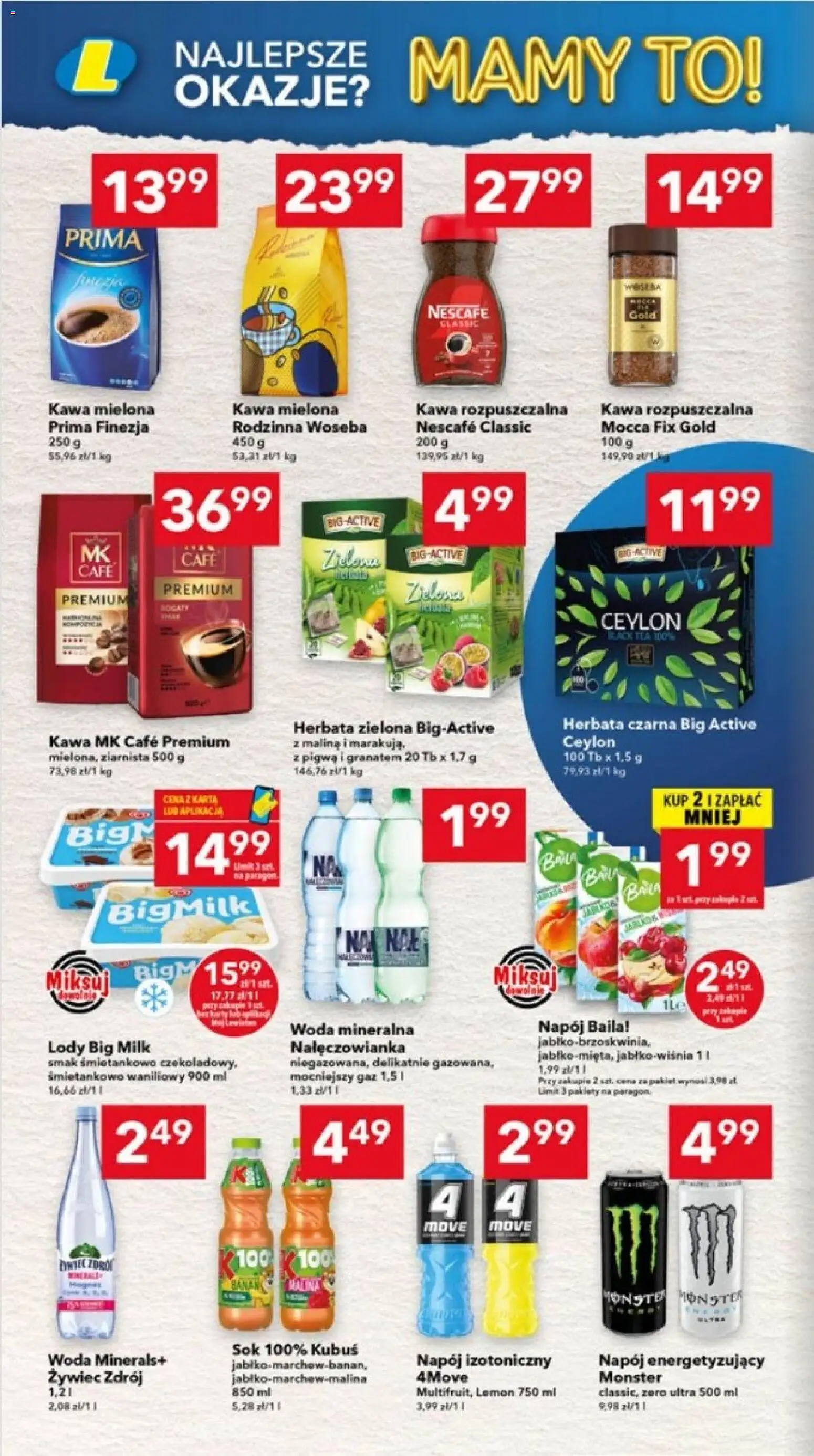 Lewiatan gazetka - Ostrów Wielkopolski od 26.02.2026 | Strona: 6 | Produkty: Nescafe, Big Milk, Banan, Woda