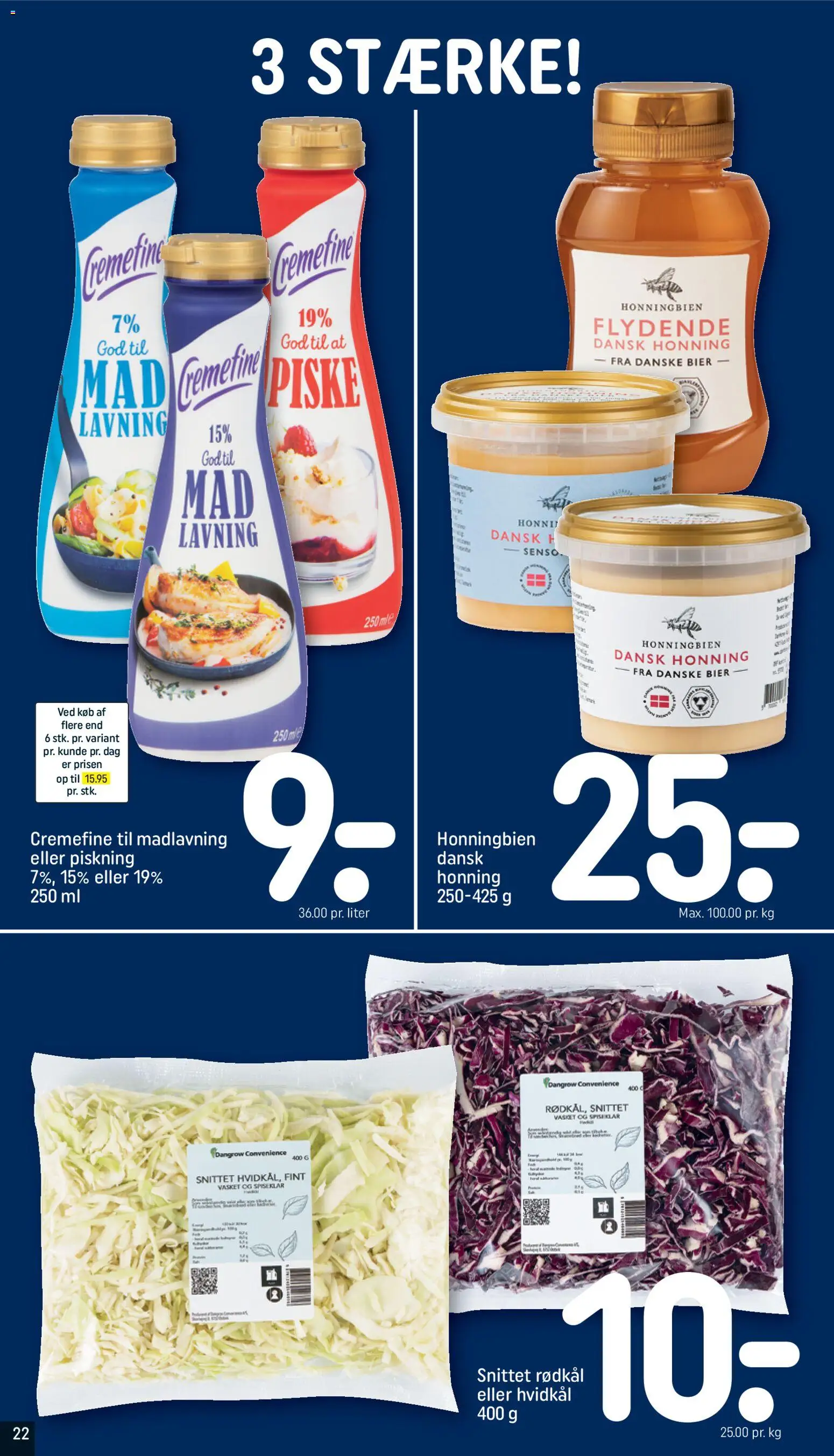 Rema 1000 tilbudsavis – gyldig fra 07.12.2025 | Side: 22 | Produkter: Hvidkål, Rødkål, Honning