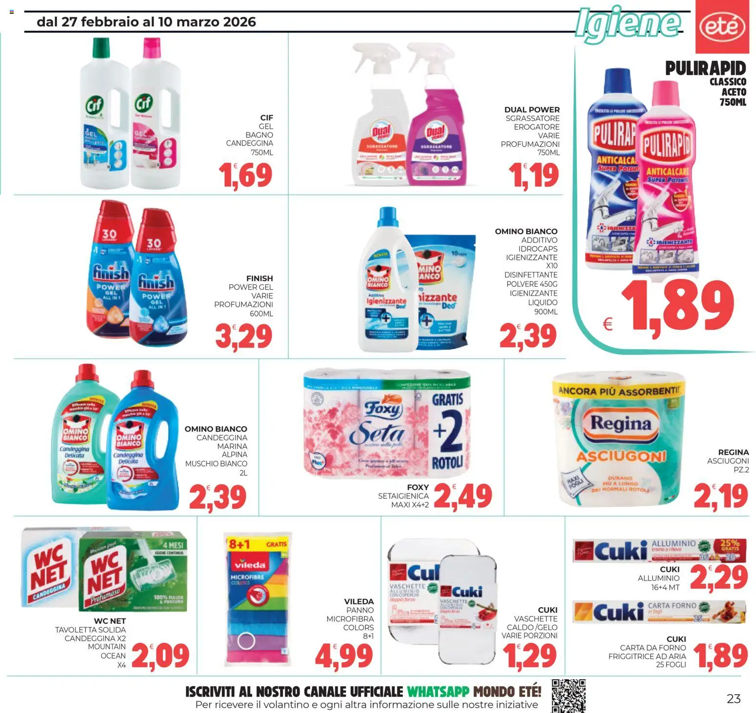 Volantino Eté del 27.02.2026 | Pagina: 23 | Prodotti: Friggitrice ad aria, Anticalcare, Aceto, Vaschette