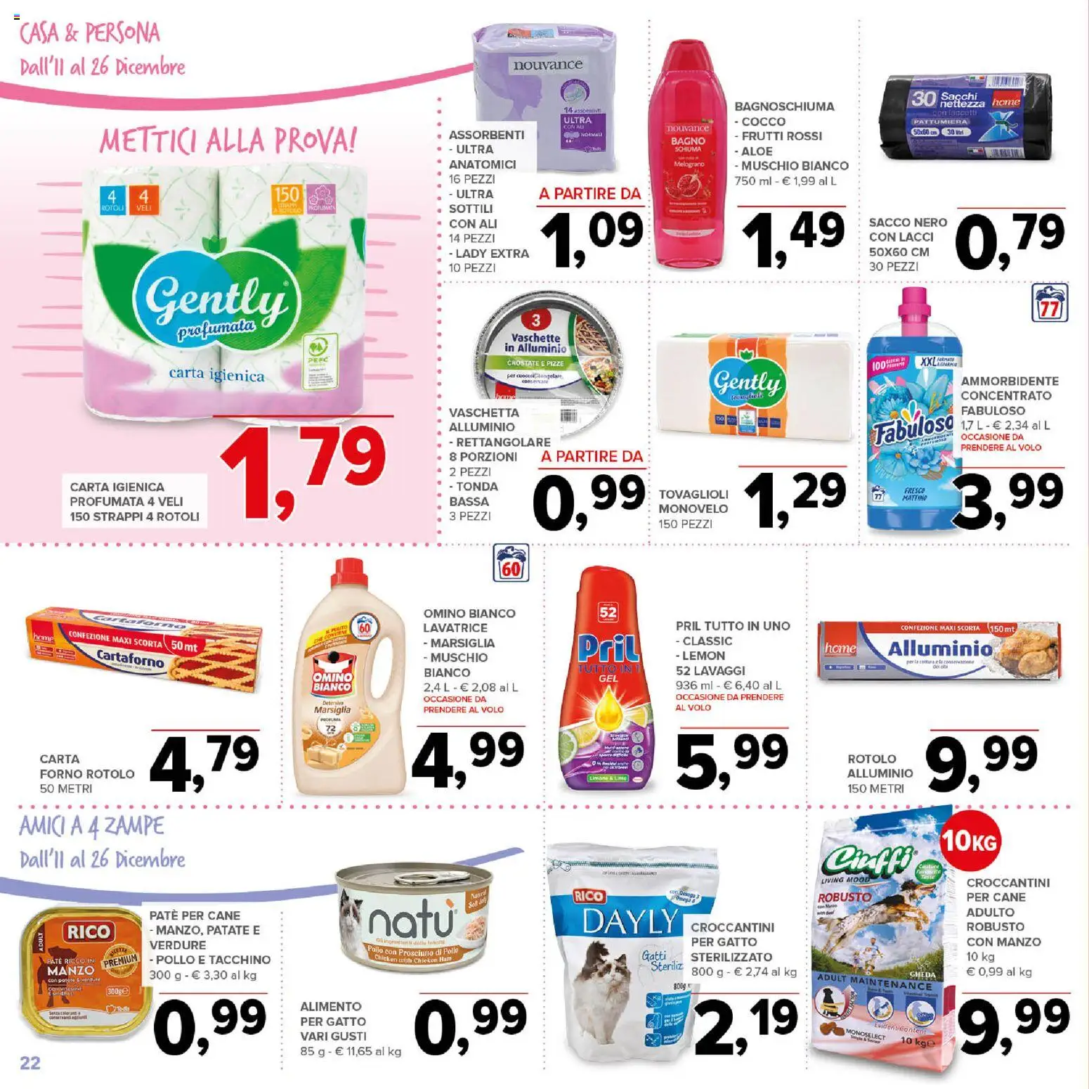 Volantino Todis del 11.12.2025 | Pagina: 22 | Prodotti: Carta igienica, Verdure, Lavatrice, Cocco
