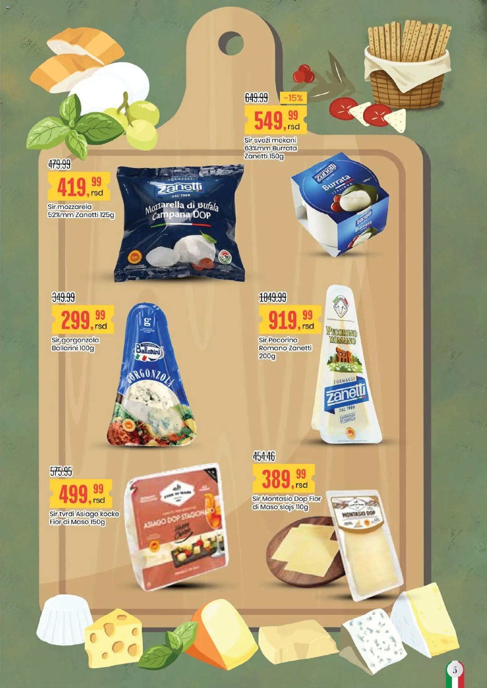 Aroma Market katalog - važi od 27.03.2026 | Strana: 5 | Proizvode: Burrata, Sir, Mozzarella