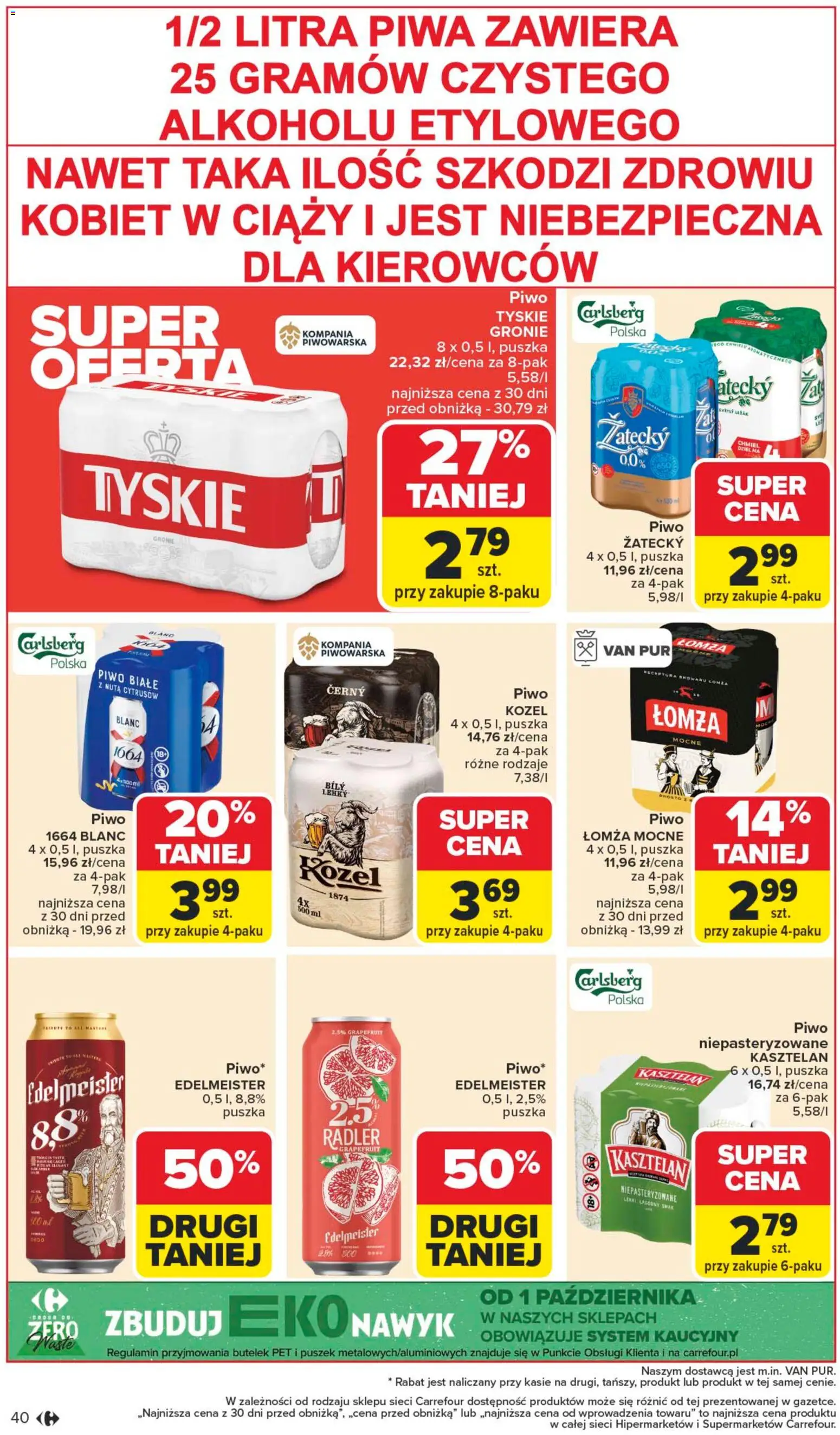 Carrefour Gazetka od 10.11.2025 | Strona: 42 | Produkty: Tyskie, Piwo, Piwo kozel