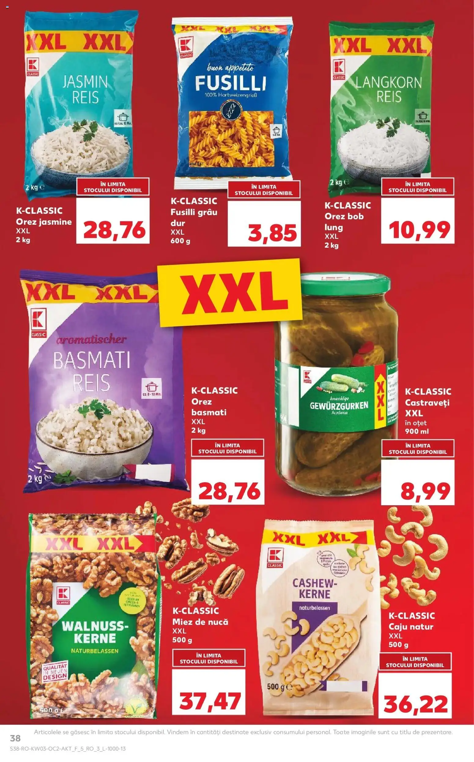 Noul catalog Kaufland – valabil de la 14.01.2026 | Pagină: 38 | Produse: Oțet, Orez, Caju, Castraveți
