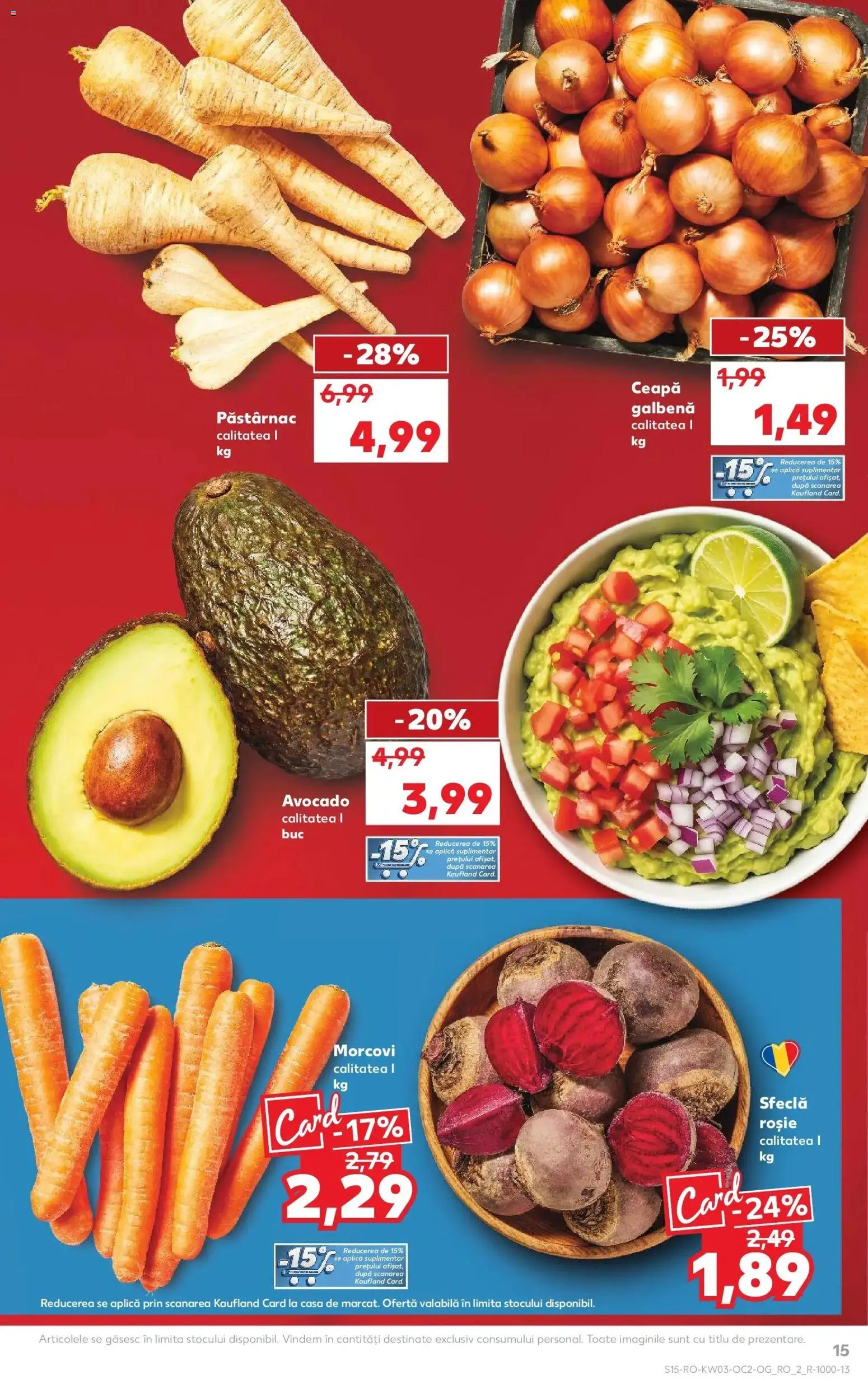 Noul catalog Kaufland – valabil de la 14.01.2026 | Pagină: 15 | Produse: Ceapă galbenă, Morcovi, Avocado, Sfeclă