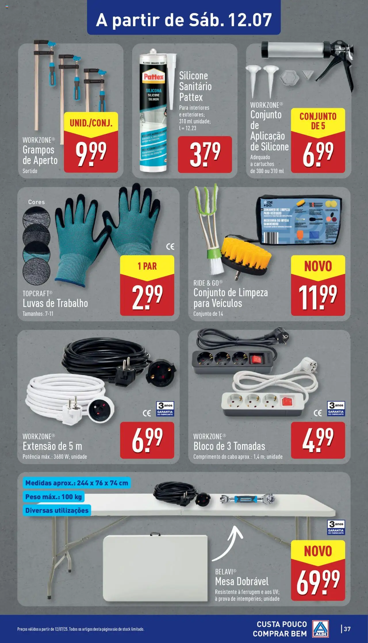 Aldi folheto │ válido de 07.07.2025 | Página: 37 | Produtos: Luvas, Cabo, Mesa
