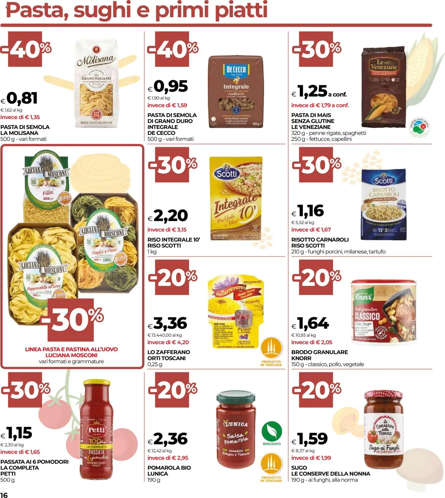 Volantino COOP del 07.01.2026 | Pagina: 16 | Prodotti: Bende, Pomodori, Mais, Sugo