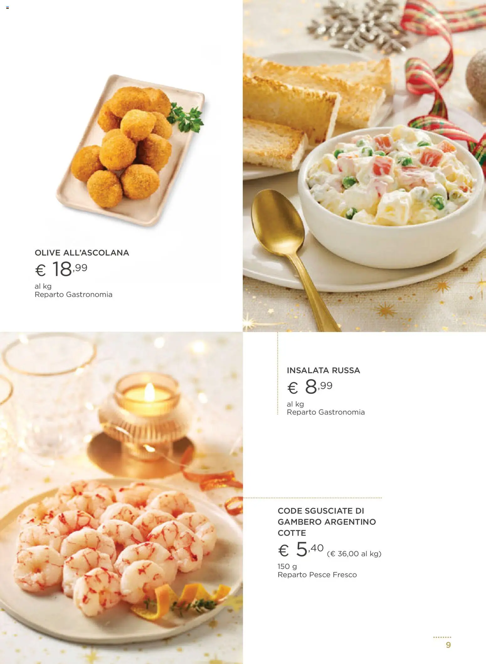 Volantino Esselunga S del 01.12.2025 | Pagina: 9 | Prodotti: Pesce, Insalata, Olive, Insalata russa