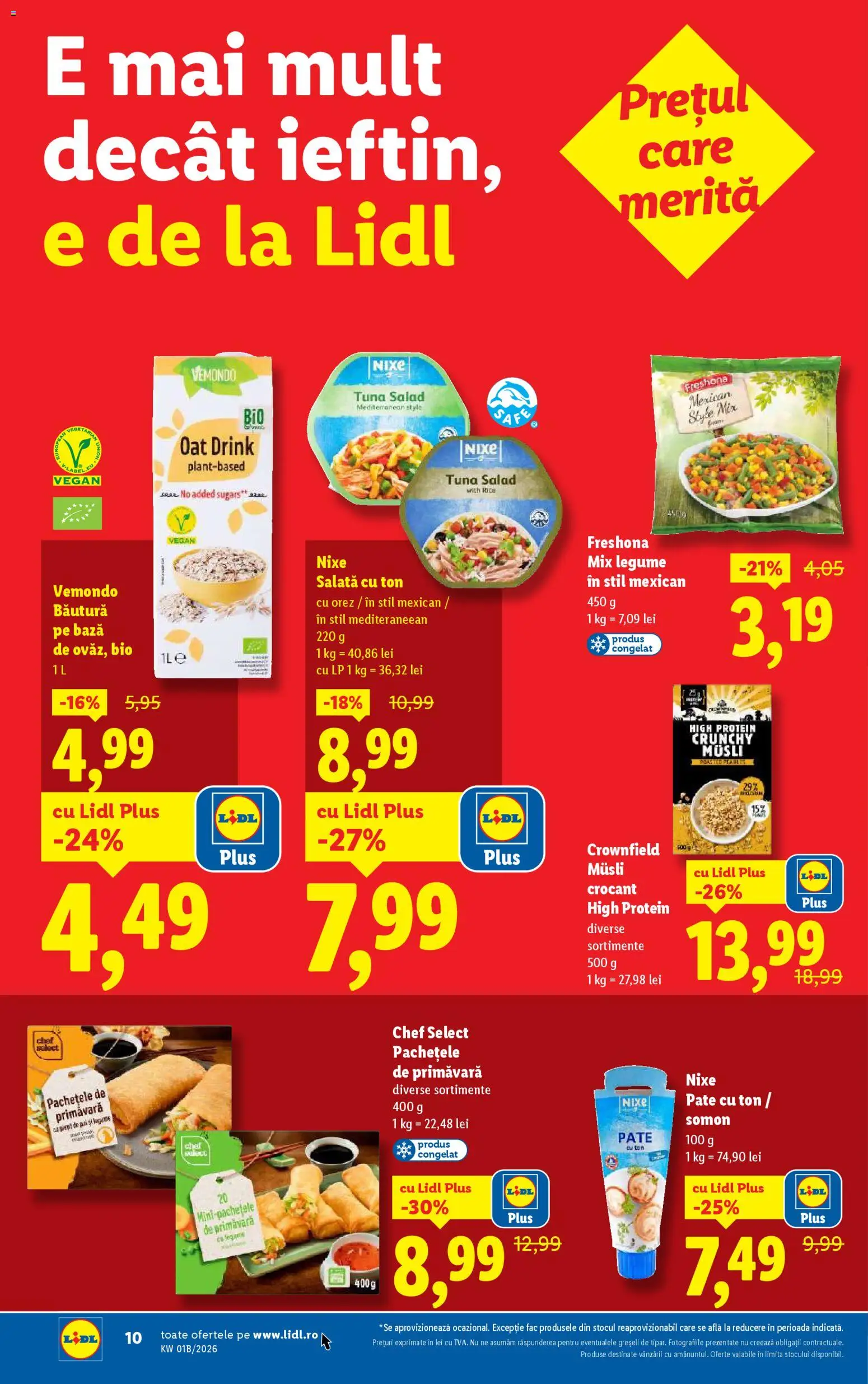 Noul catalog Lidl – valabil de la 02.01.2026 | Pagină: 10 | Produse: Şerit ödül, Cam suyu, Orez, Salată
