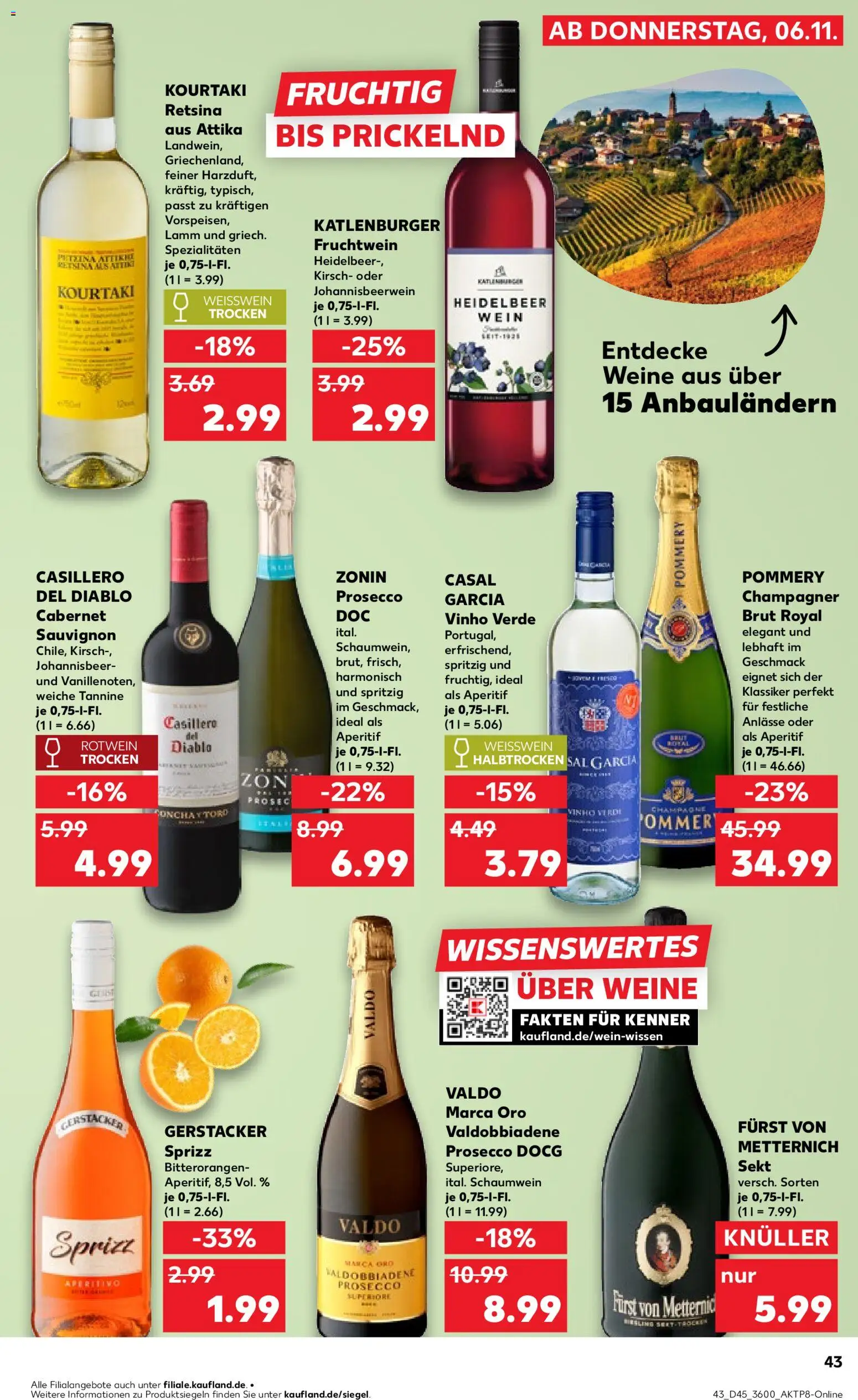 Kaufland prospekt Leipzig	 – gültig ab 09.11.2025 | Seite: 43 | Produkte: Rotwein, Sekt, Prosecco, Wein