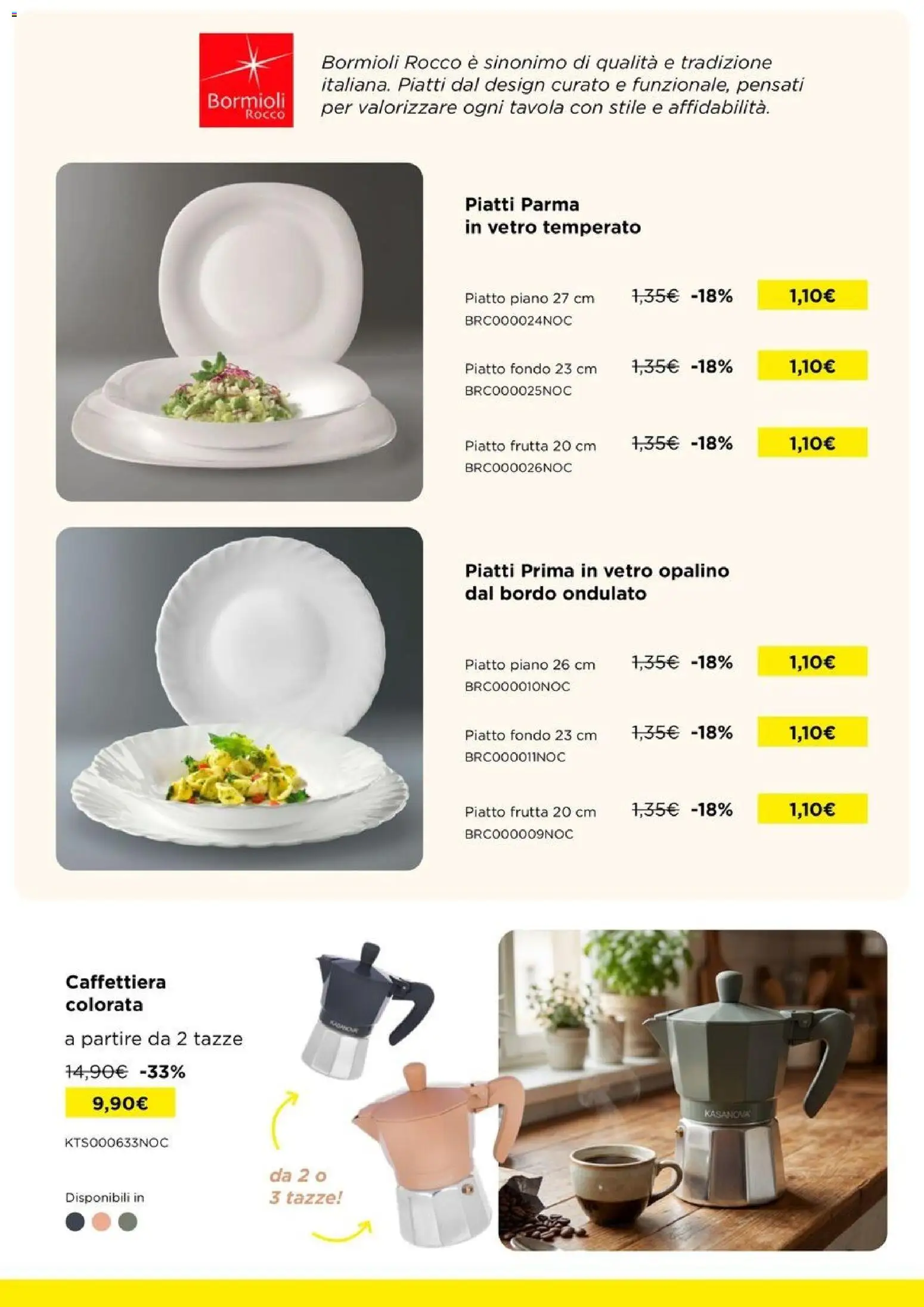 Volantino Kasanova del 15.01.2026 | Pagina: 20 | Prodotti: Caffettiera, Frutta, Piatto