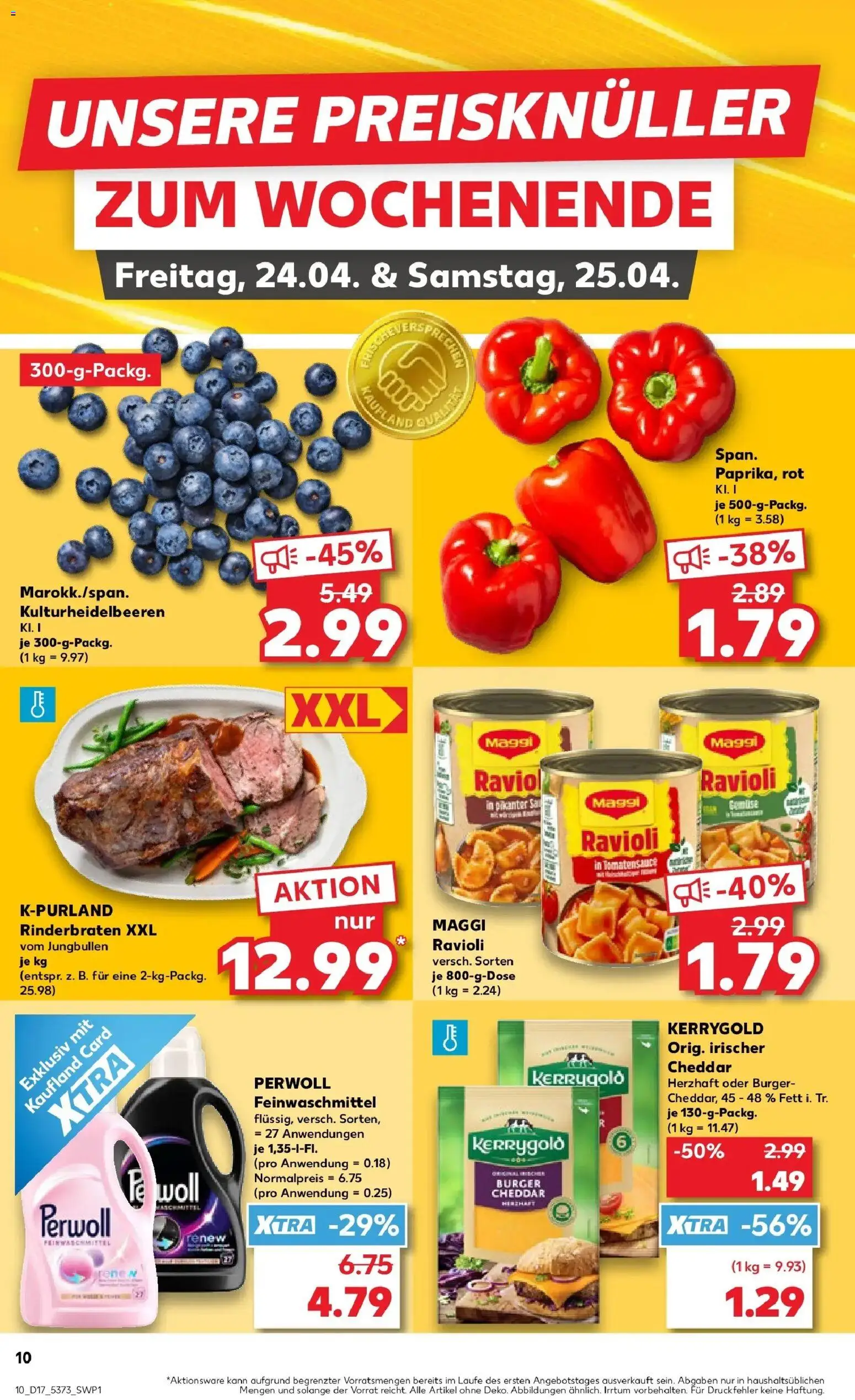 Kaufland Prospekt Delmenhorst	 – gültig ab 23.04.2026 | Seite: 10 | Produkte: Rinderbraten, Maggi, Burger, Perwoll