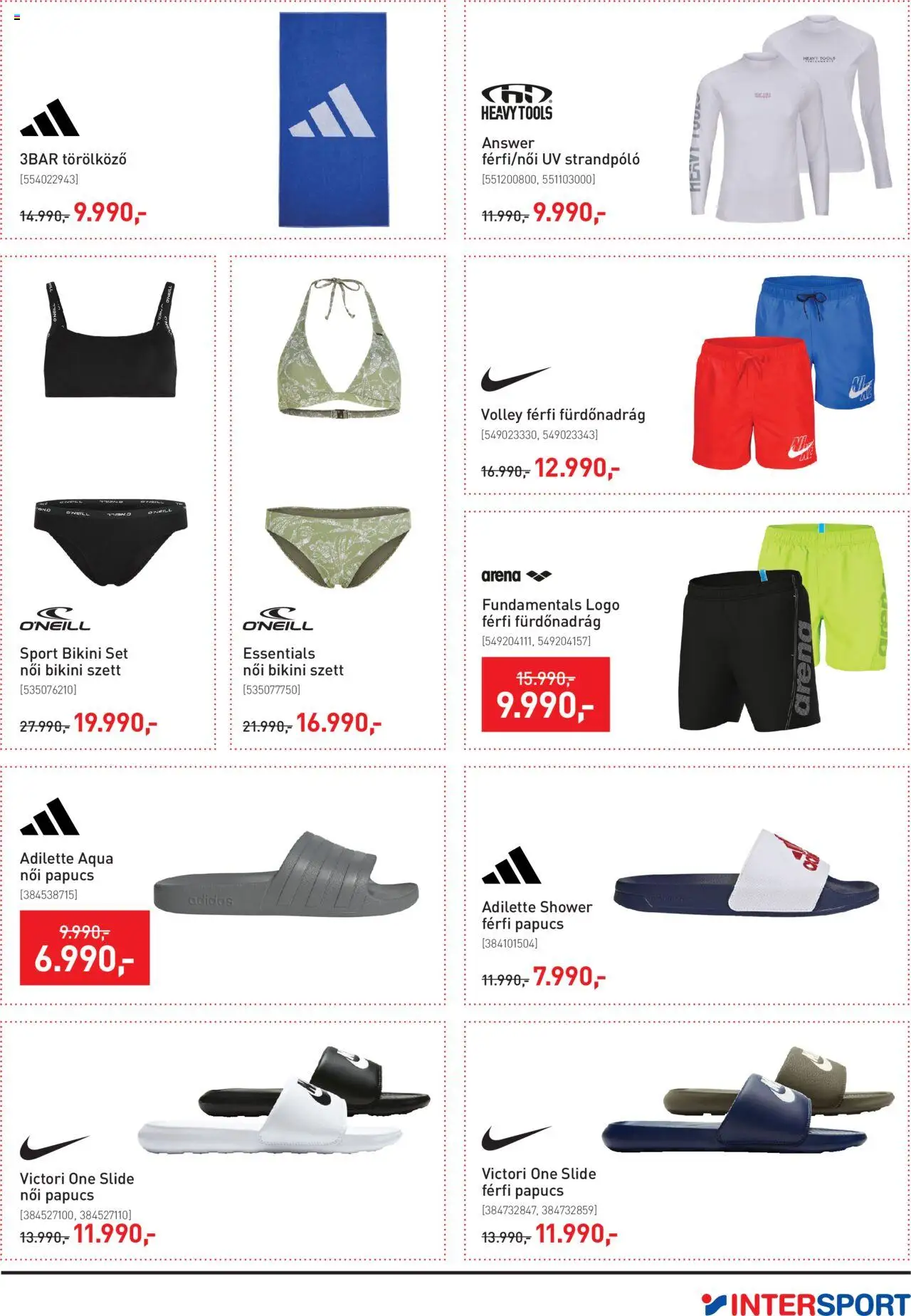 Intersport akciós ujság - amely érvényes a következő dátumtól: 05.08.2025 | Oldal: 5 | Termékek: Papucs, Törölköző, Bikini
