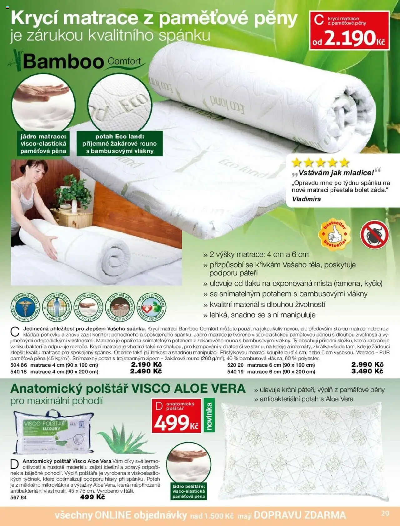 Decodoma leták - Matrace od 05.09.2025 | Strana: 19 | Produkty: Polštáře, Kolo, Aloe vera, Polštář