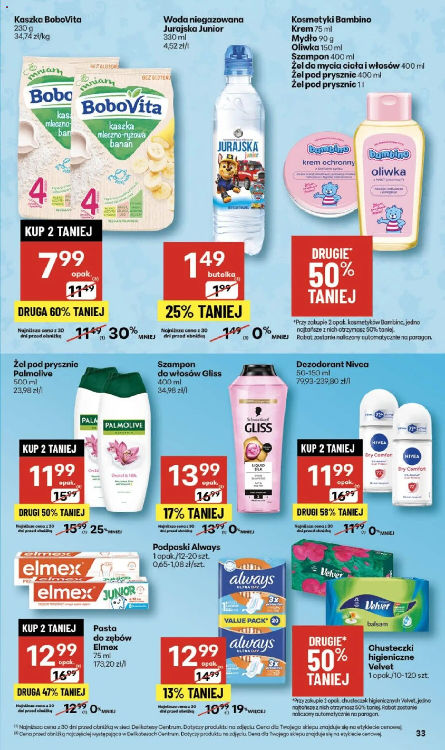 Delikatesy Centrum Gazetka - Sklepy Własne od 06.11.2025 | Strona: 33 | Produkty: Podpaski, Szampon, Banan, Mydło