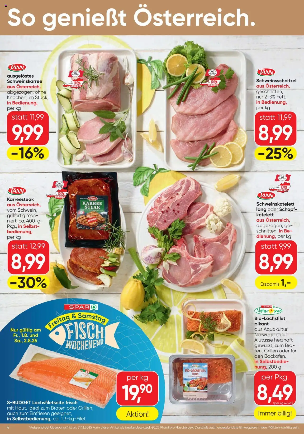 Spar Flugblatt gültig ab 31.07.2025 | Seite: 4 | Produkte: Fisch