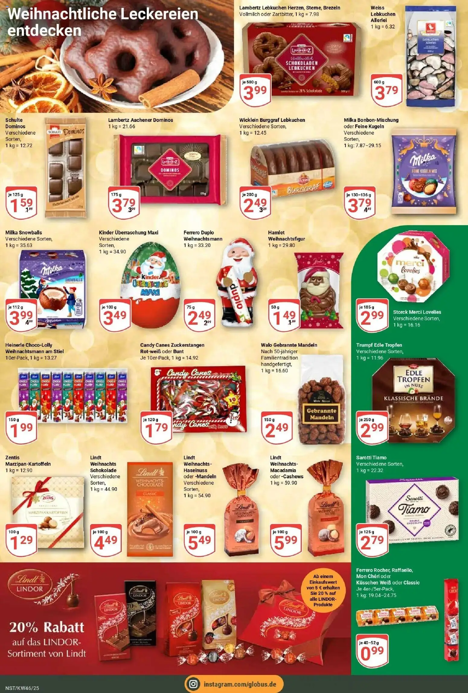 Globus prospekt Neustadt	 – gültig ab 10.11.2025 | Seite: 21 | Produkte: Schokolade, Mandeln, Milka, Mon cheri