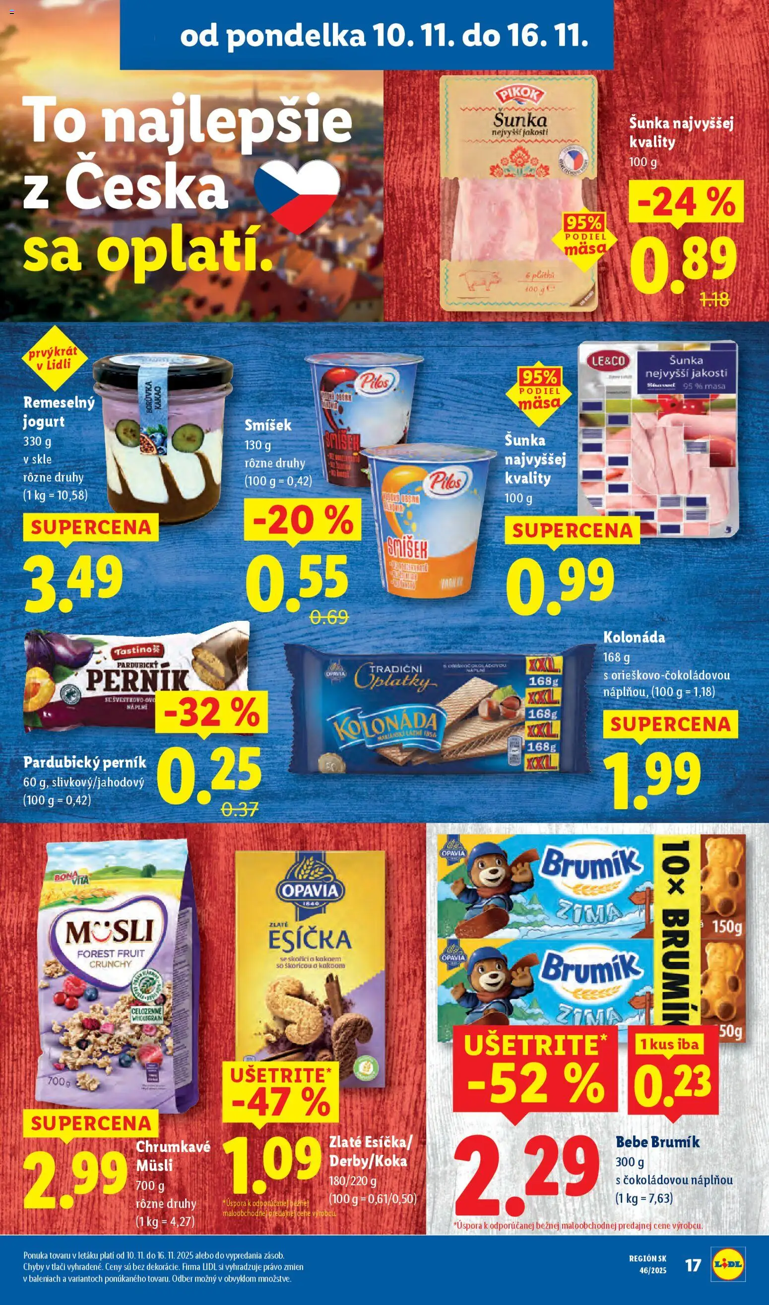 Nové Lidl akcie – leták je platný od 10.11.2025 | Strana: 24 | Produkty: Jogurt, Šunka, Kakao