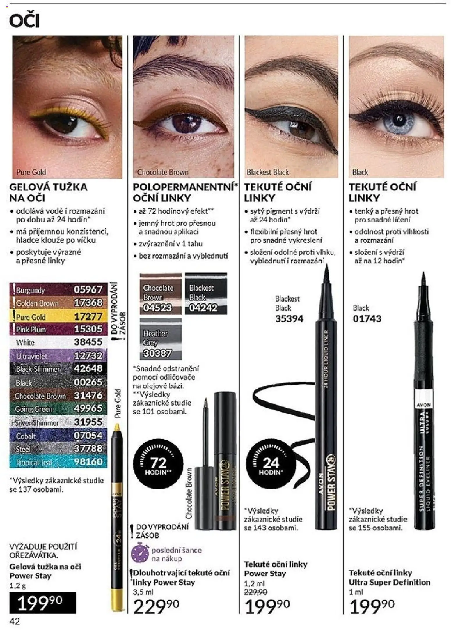 Avon katalog 1/2026 od 01.01.2026 | Strana: 42 | Produkty: Oční linky, Tužka, Tužka na oči